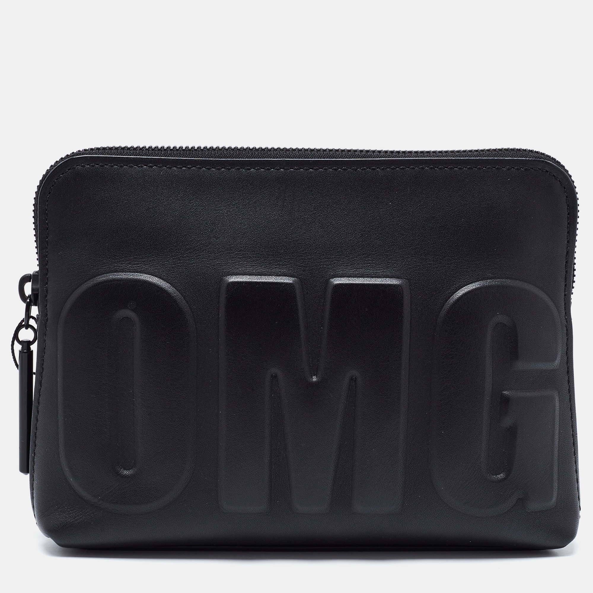 مملوكة مسبقًا 3.1 Phillip Lim Black Leather OMG Zip Pouch