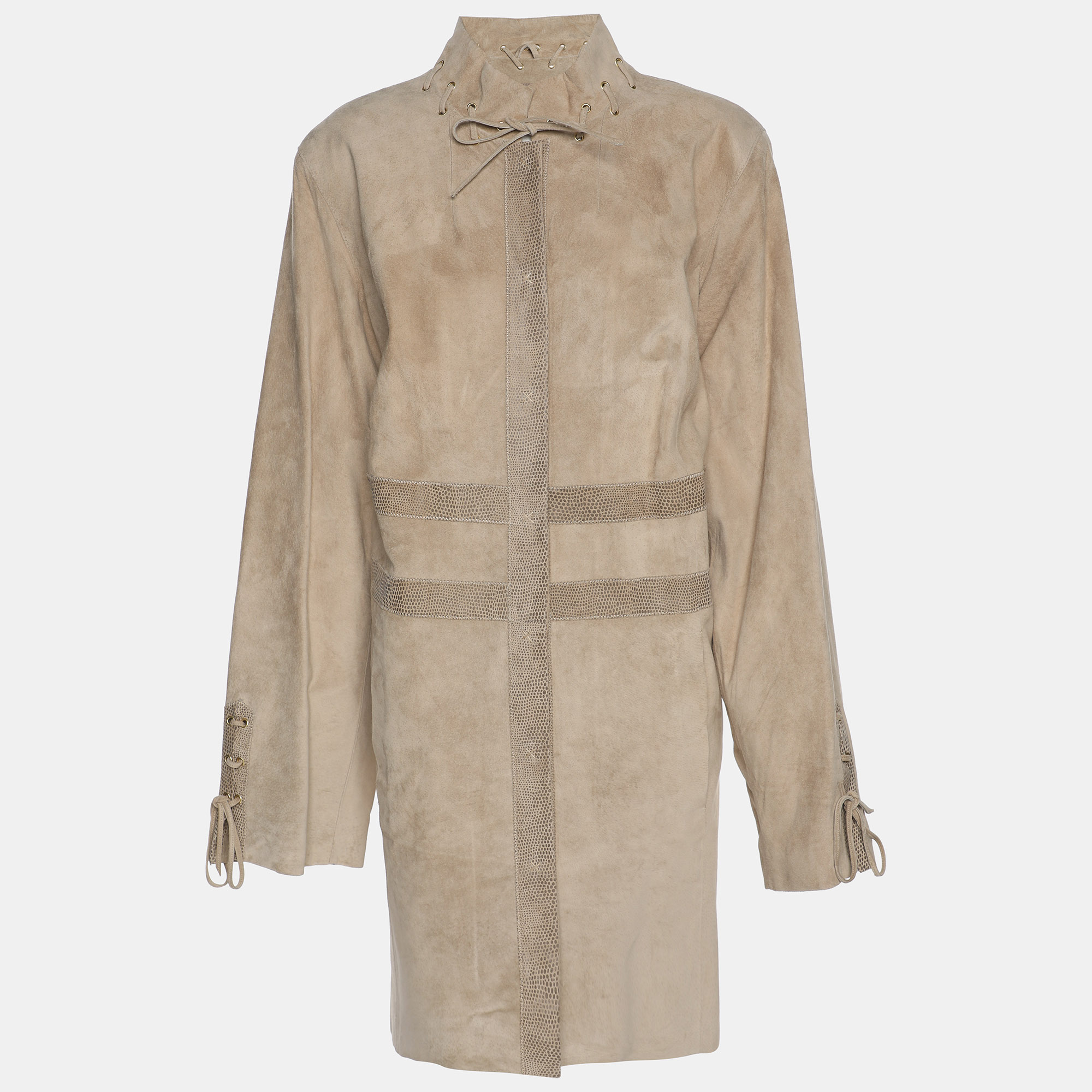

Marina Rinaldi Beige Suede Long Jacket L