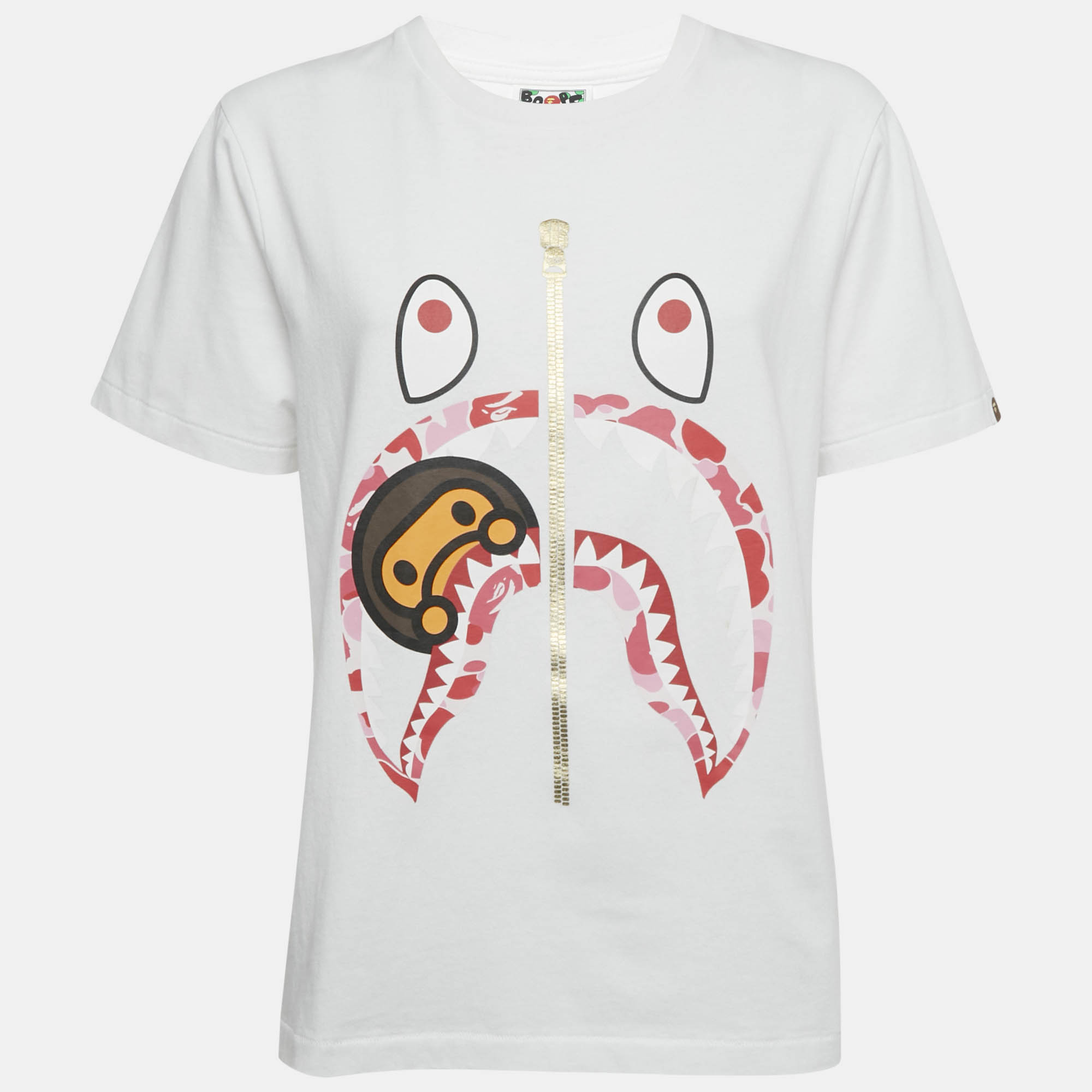 

A Bathing Ape Baby Milo Shark Print Cotton T-Shirt M, White