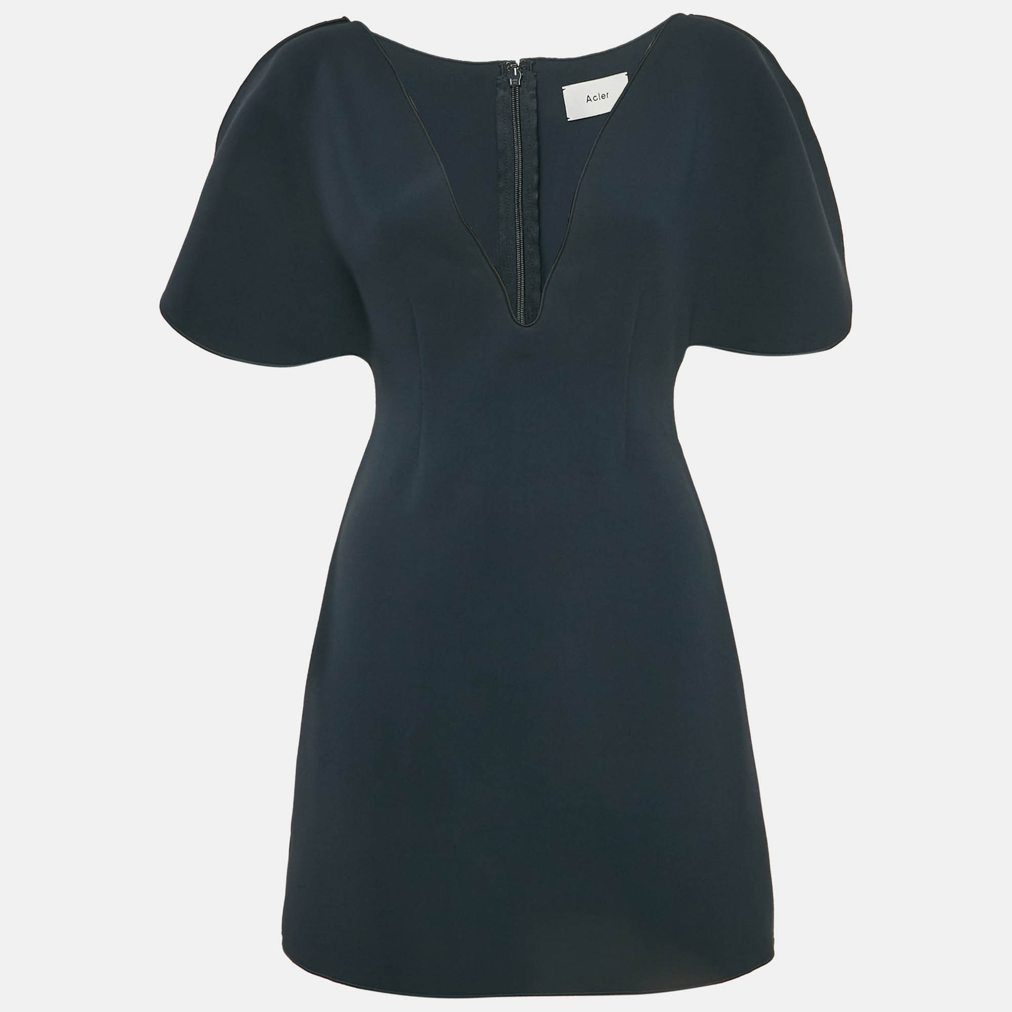 

Alcer Blue Crepe Rogeron Mini Dress S