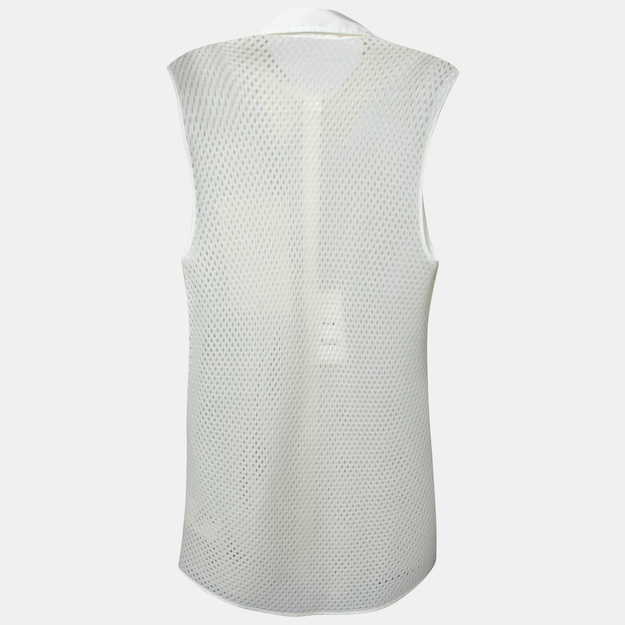 

Acne Studios White Perforated Mesh Sleeveless Adelia Shirt