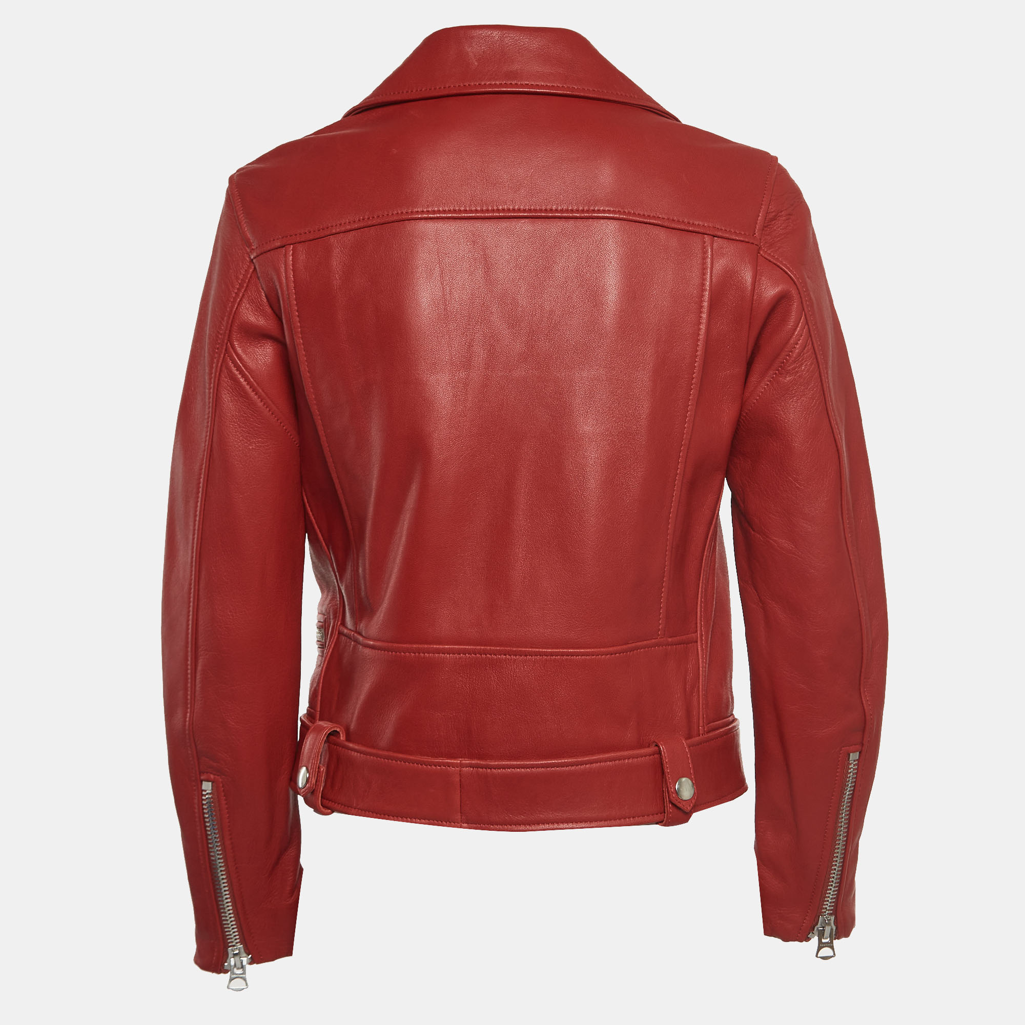 

Acne Studios Red Leather Biker Jacket