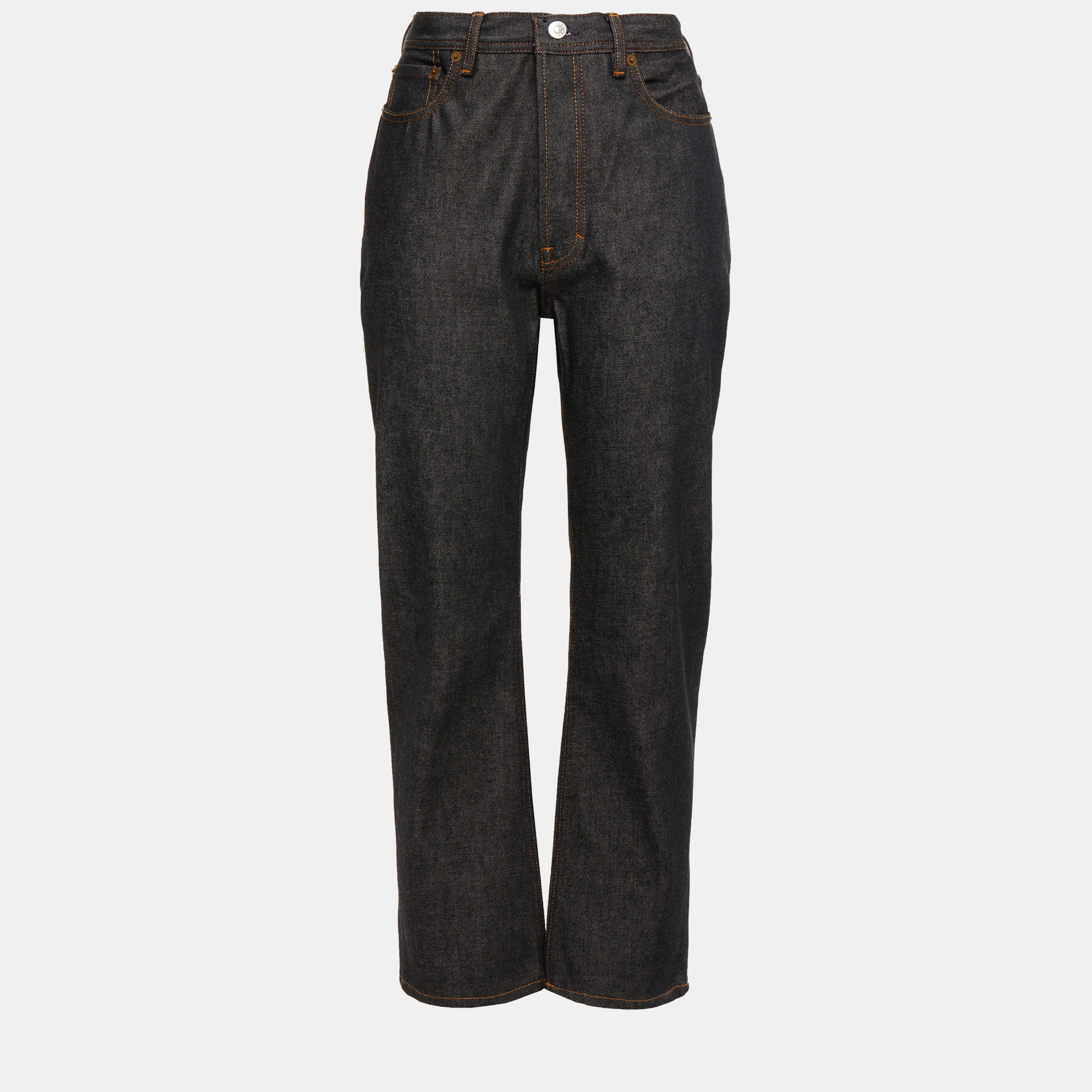 

Acne Studios Cotton Straight Leg Jeans 28W-32L, Black