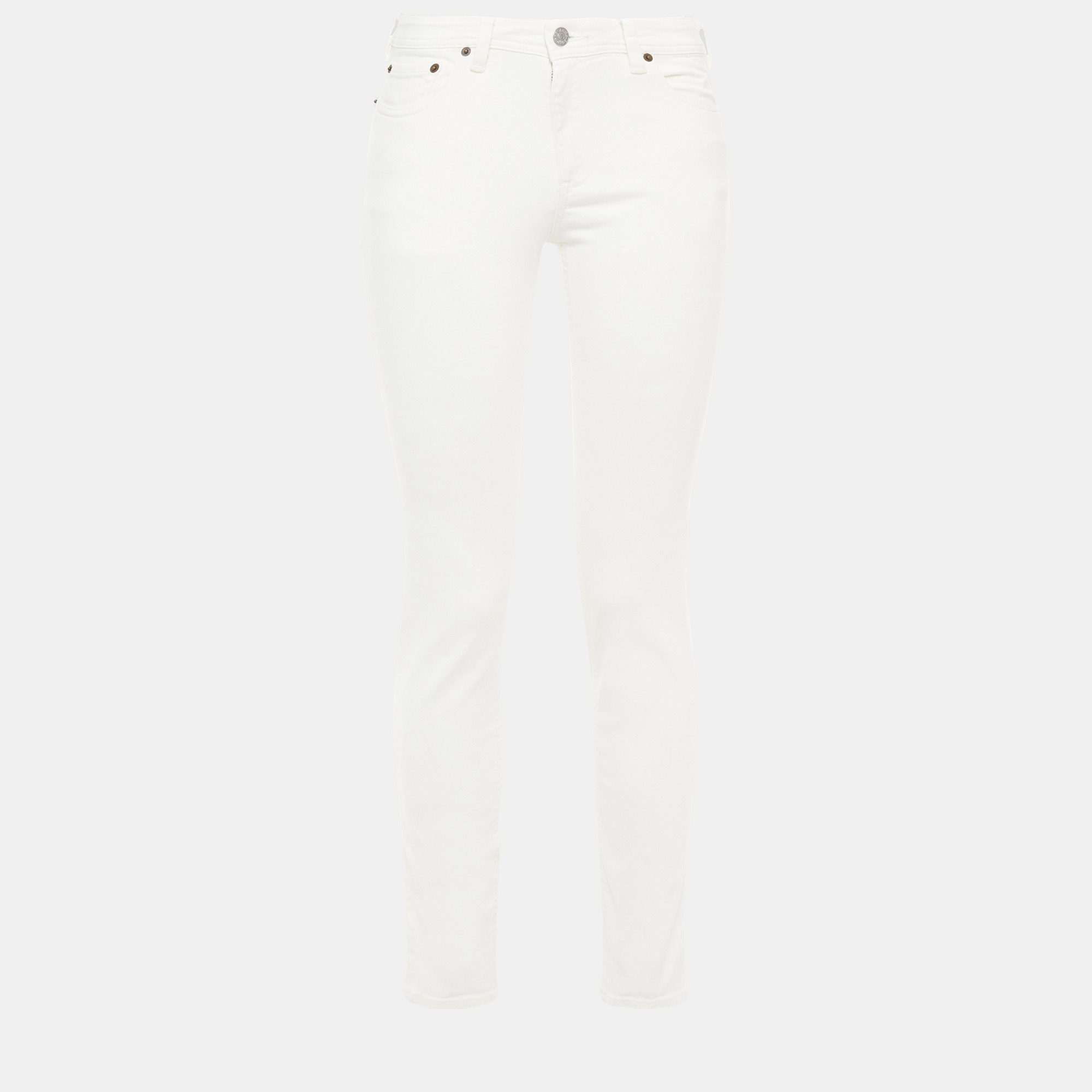 Pre-owned Acne Studios Cotton Skinny Leg Jeans 27w-34l In White