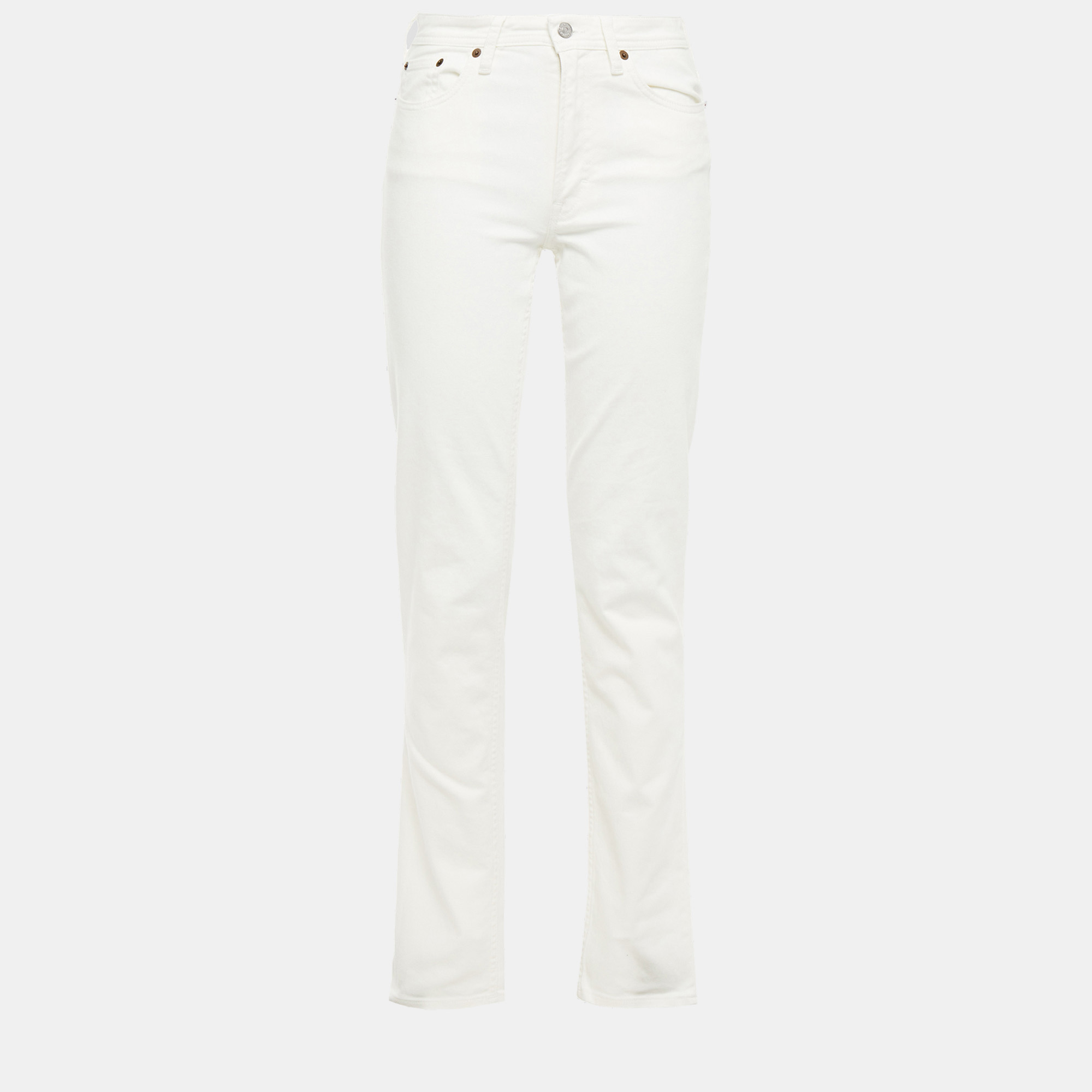 Pre-owned Acne Studios Cotton Straight Leg Jeans 29w-34l In White
