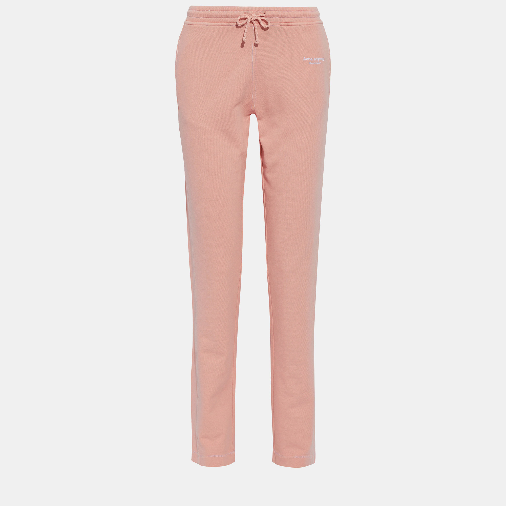 

Acne Studios Peach Cotton Straight Leg Pants, Pink