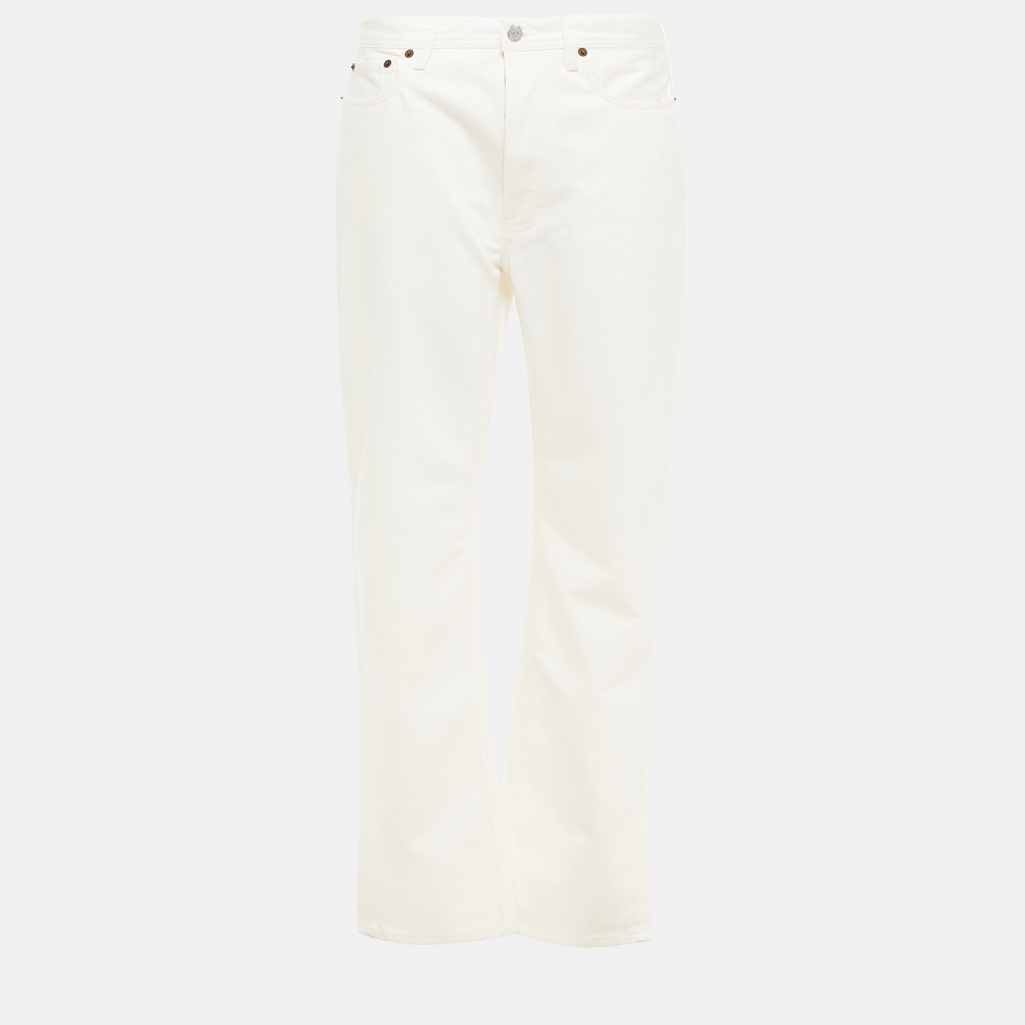 

Acne Studios Cotton Straight Leg Jeans 29W-34L, White