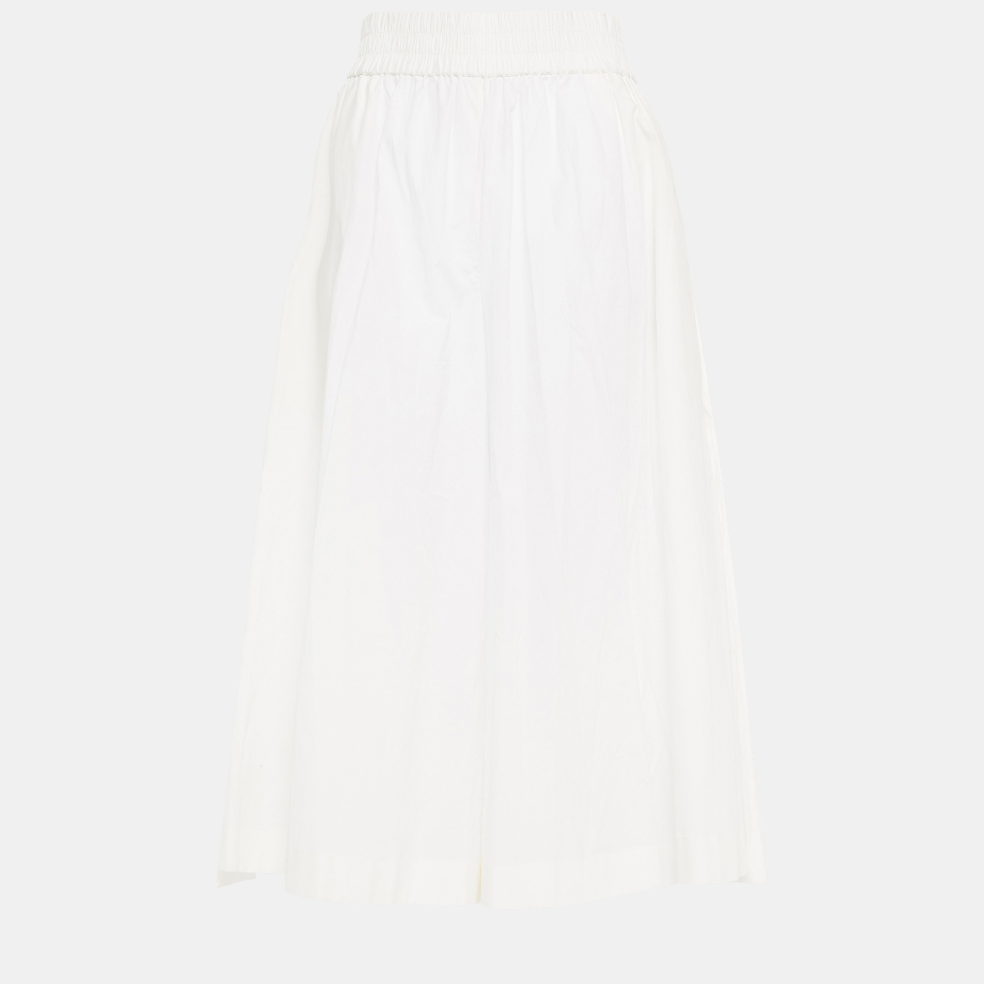 Pre-owned Acne Studios White Cotton Flared Culottes M (fr 38)