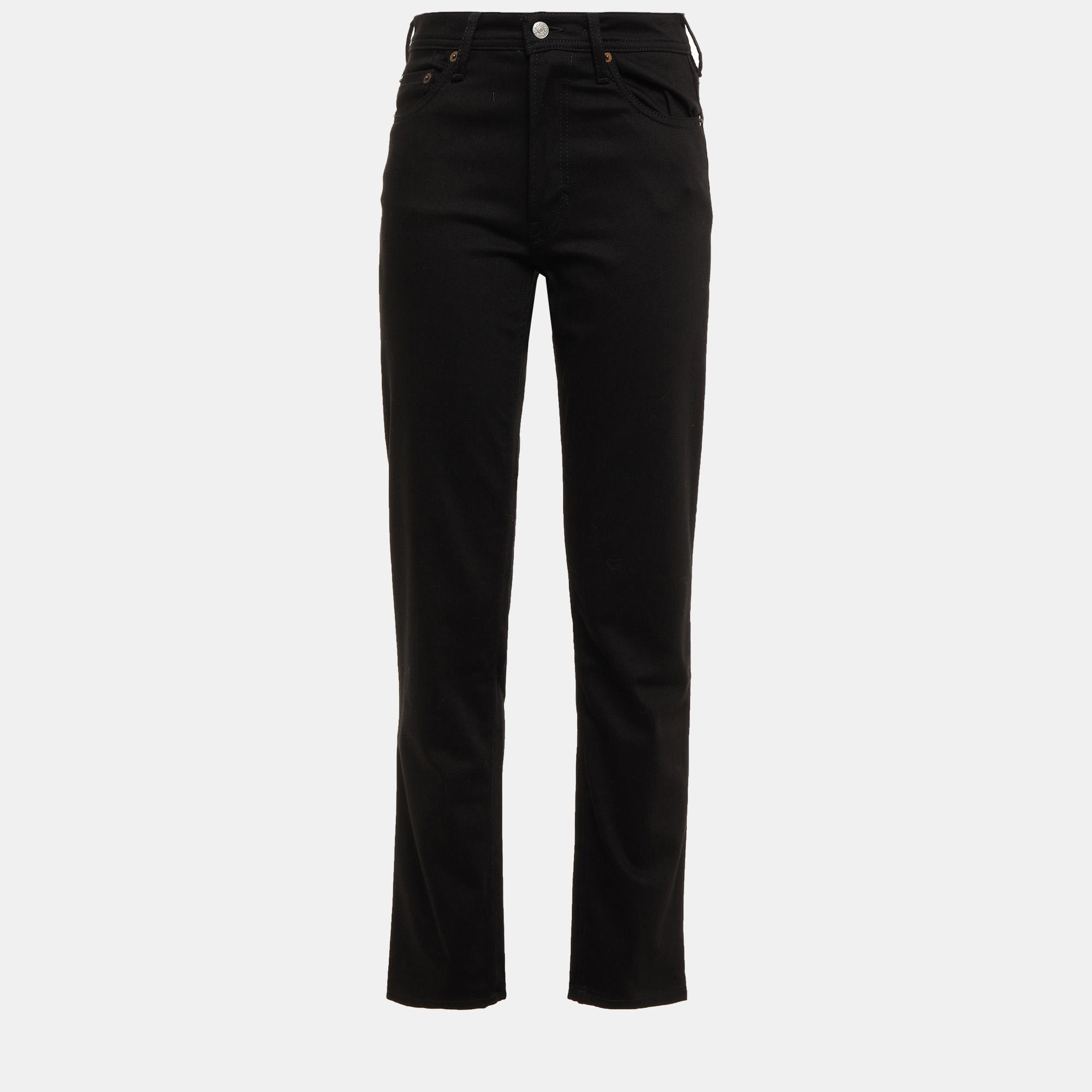 

Acne Studios Cotton Straight Leg Jeans 27W-32L, Black