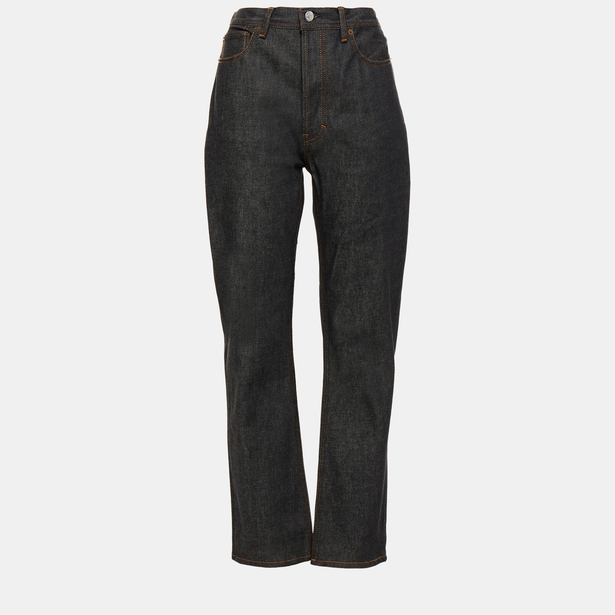 

Acne Studios Cotton Straight Leg Jeans 29W-34L, Black