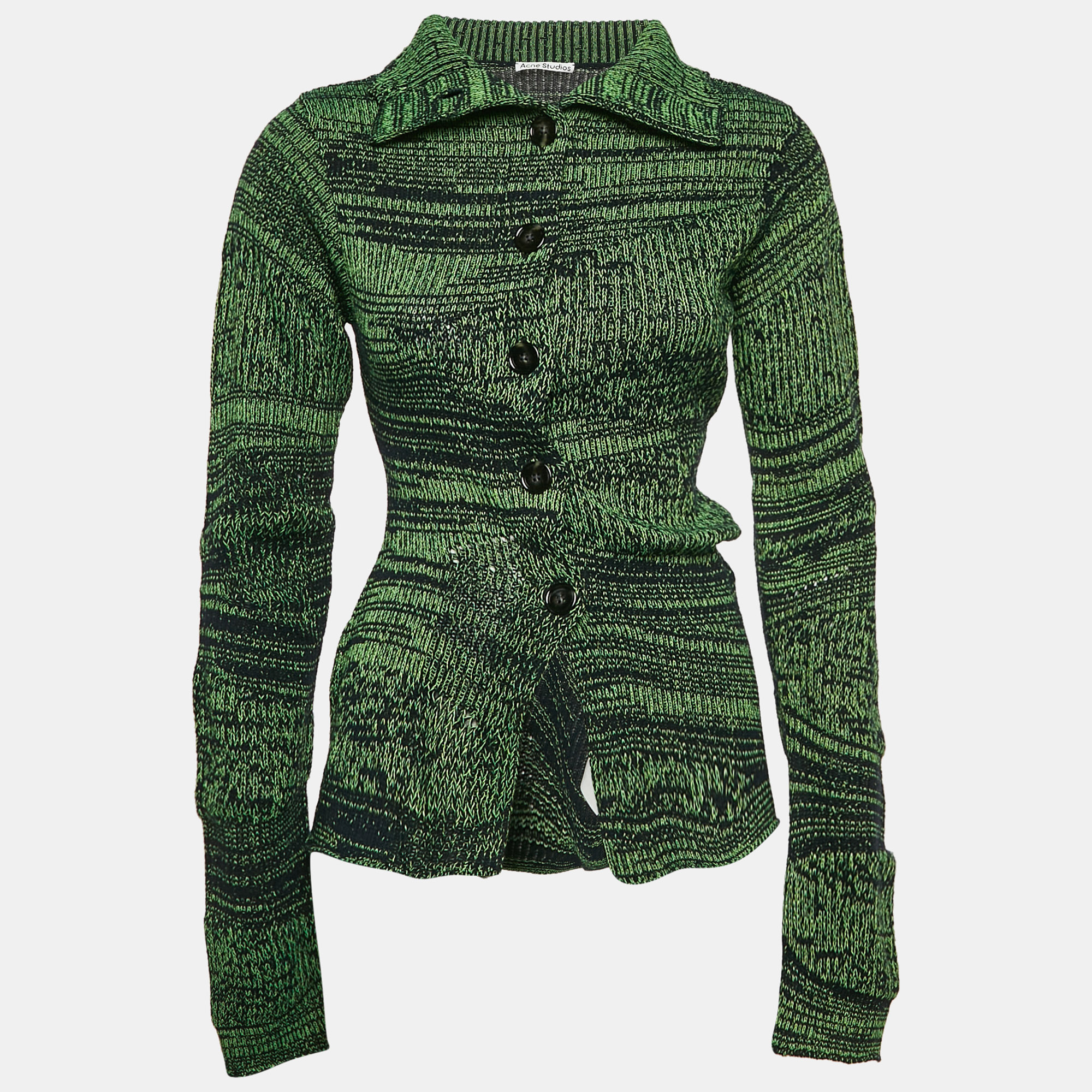 

Acne Studios Green Wool Blend Knit Buttoned Cardigan S