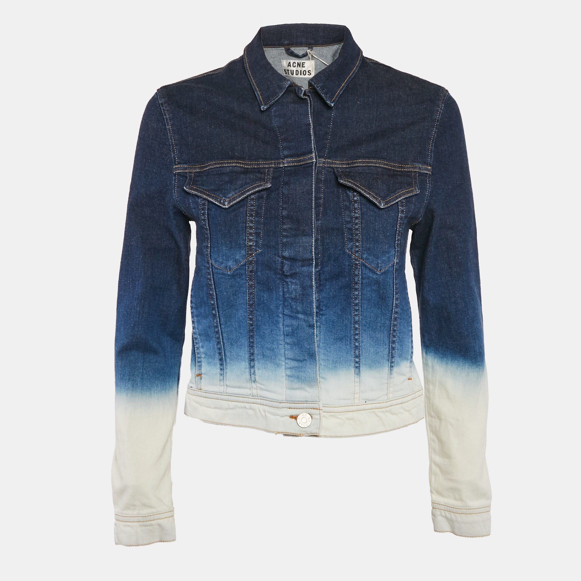 

Acne Studios Two-Tone Blue Denim Stace Degrade Jacket S