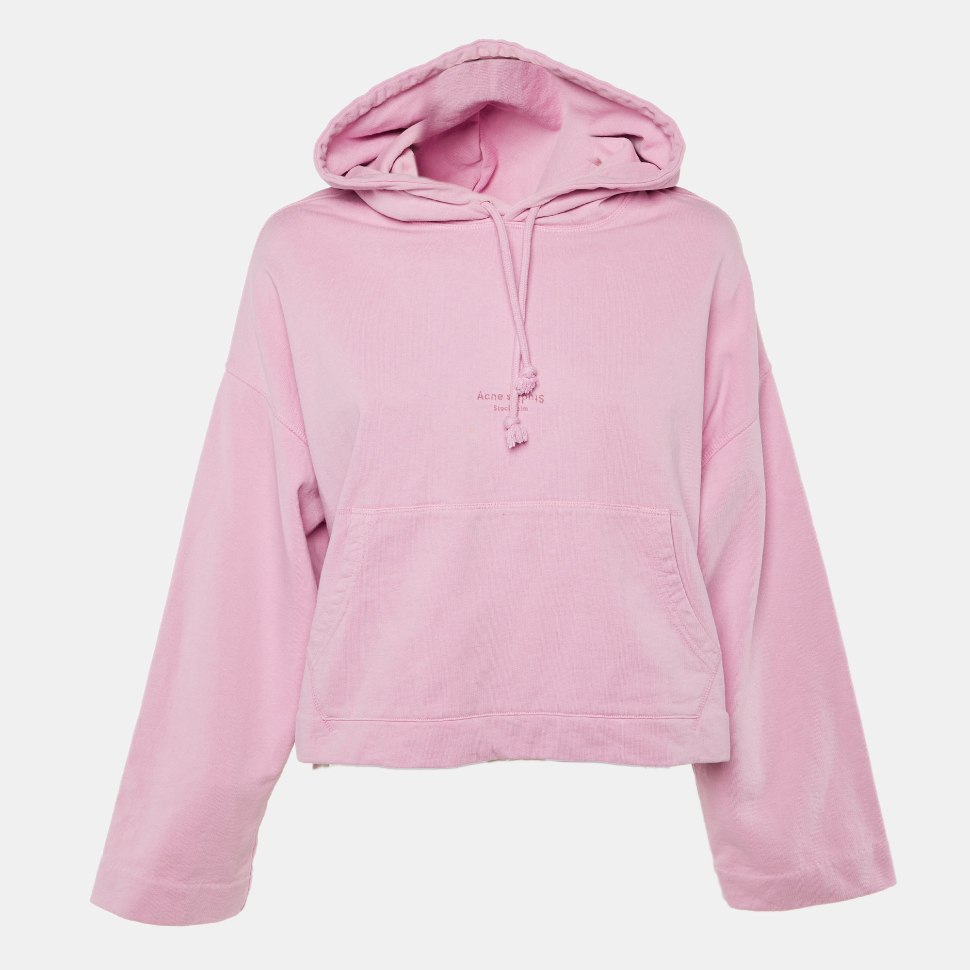 Acne Studios Pink Cotton Knit Long Sleeve Hoodie XXS