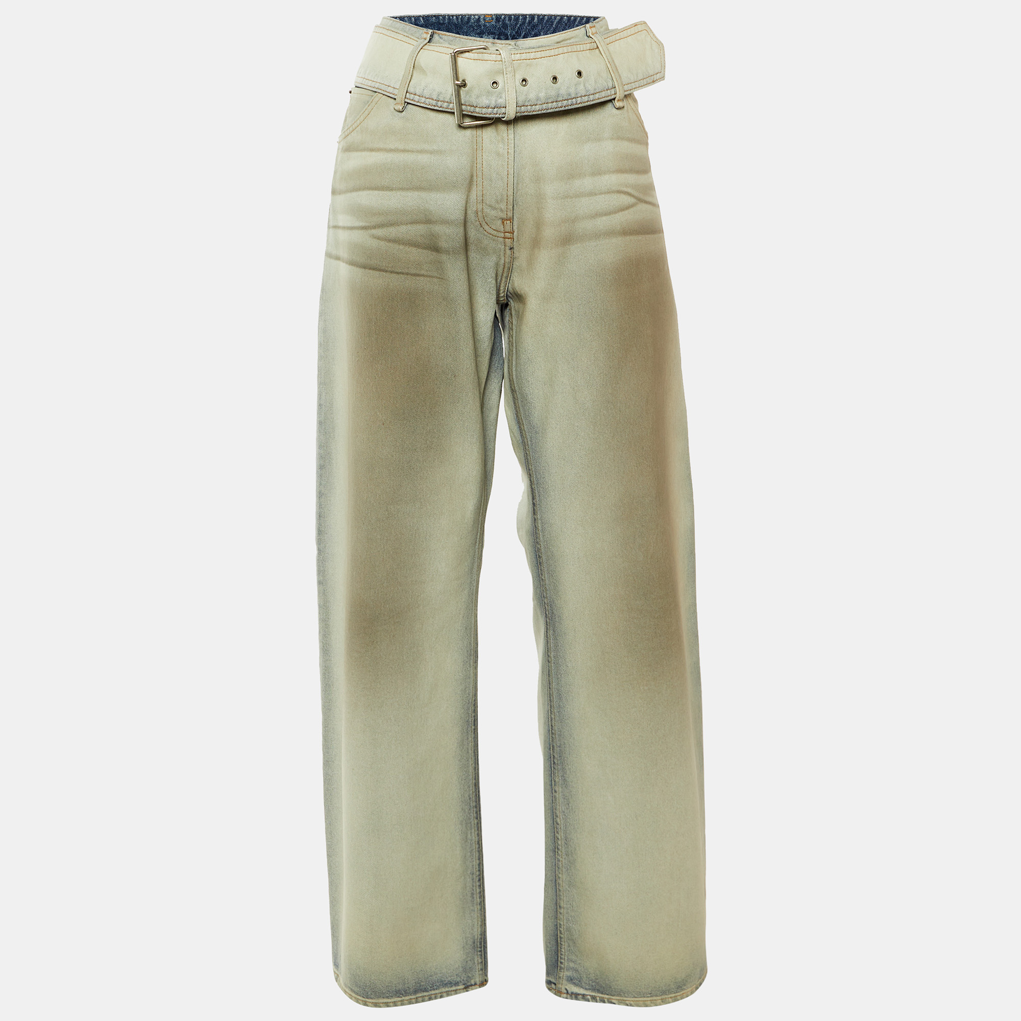 

Acne Studios Blue Coated Belted Denim Jeans M Waist 31"