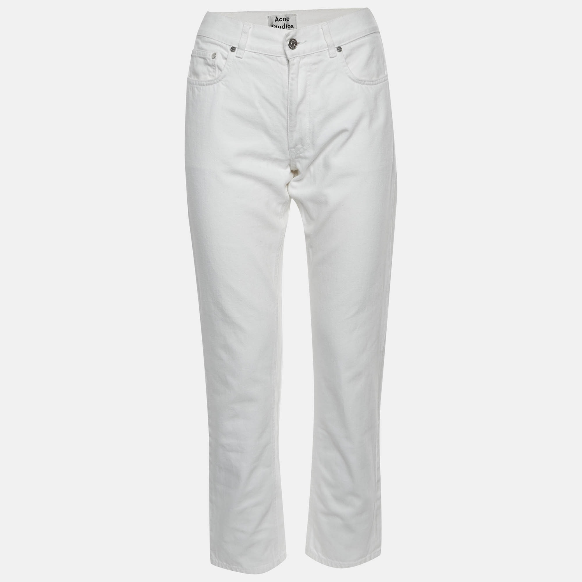 

Acne Studios White Denim Straight Leg Boyfriend Jeans M/Waist 30"