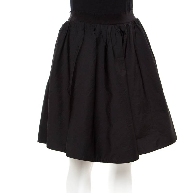 

Acne Studios Black Gathered Flared Romantic Skirt