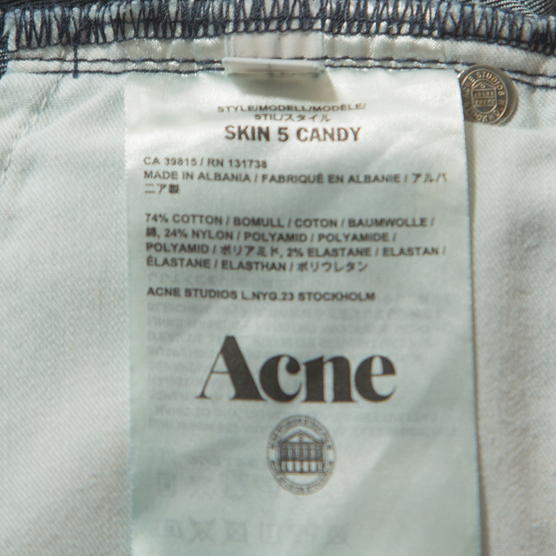 Pre-owned Acne Studios Blue Dark Wash Denim Kin 5 Candy Skinny Jeans S