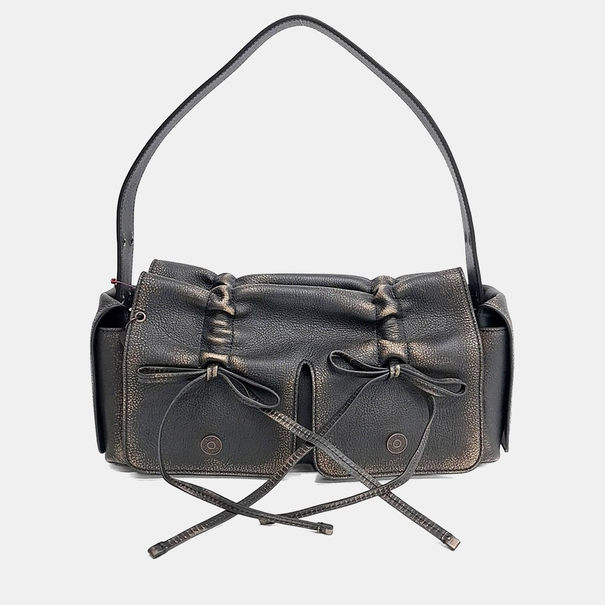 

Acne Studios Black Leather Multi-Pocket Shoulder Bag