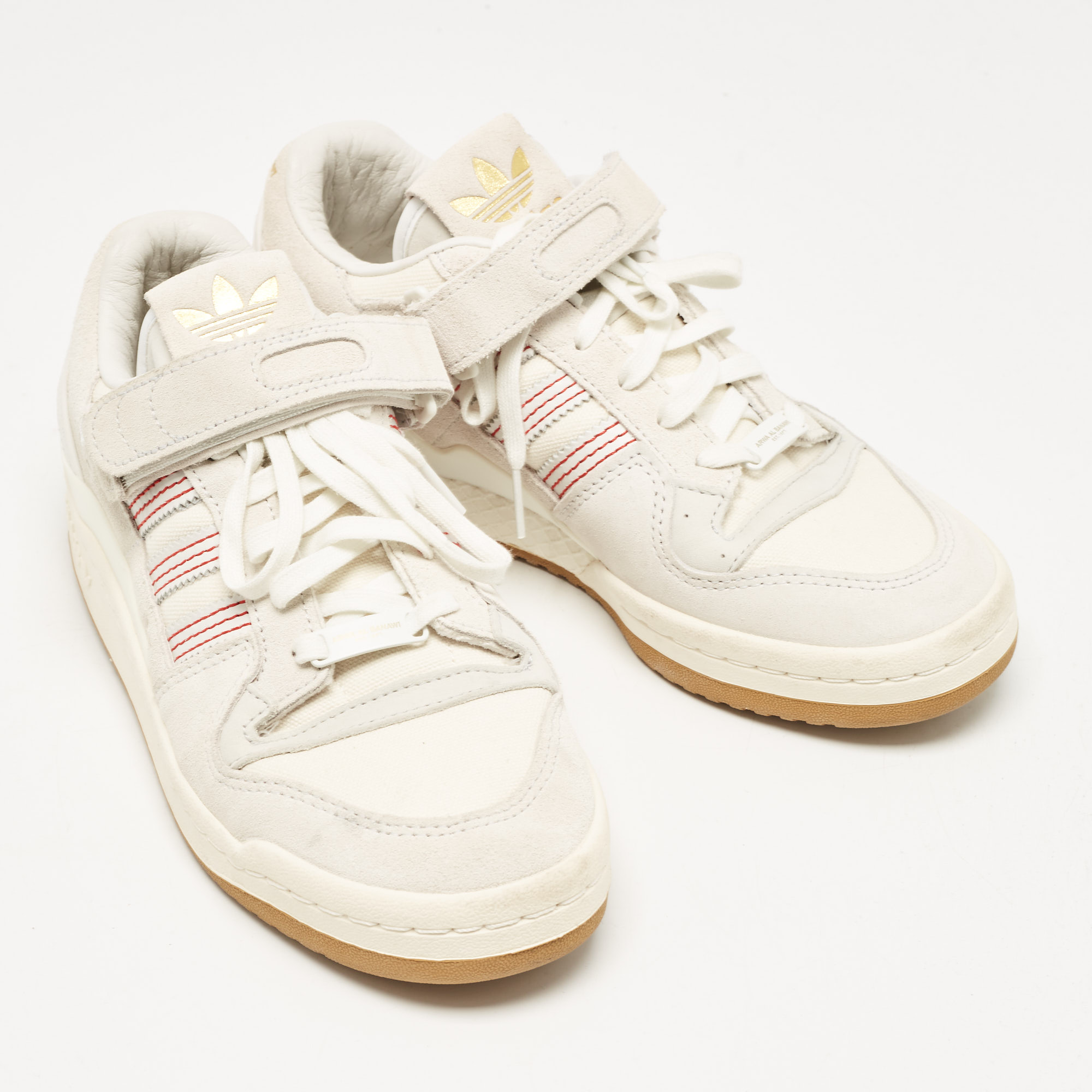 Adidas x Arwa Al Banawi Multicolor Canvas and Suede Forum 84 Low Sneakers Size 38 2/3 