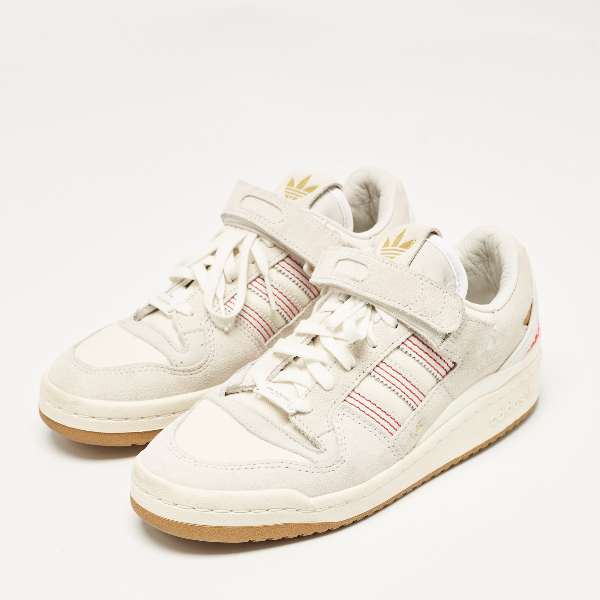 Adidas x Arwa Al Banawi Multicolor Canvas and Suede Forum 84 Low Sneakers Size 38 2/3 