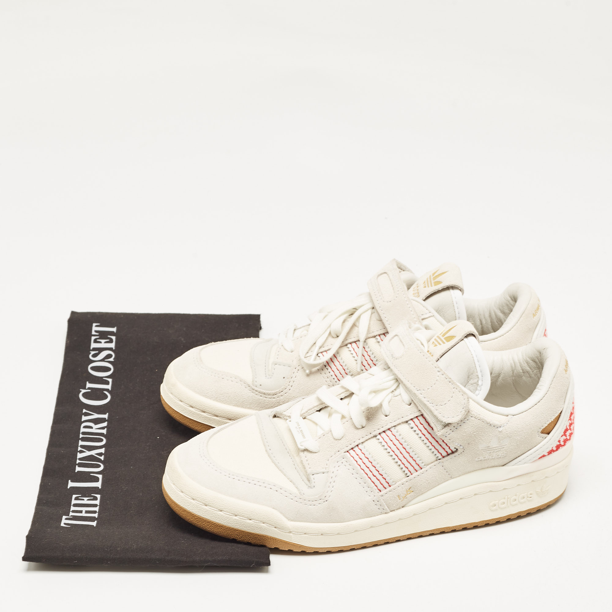 Adidas x Arwa Al Banawi Multicolor Canvas and Suede Forum 84 Low Sneakers Size 38 2/3 
