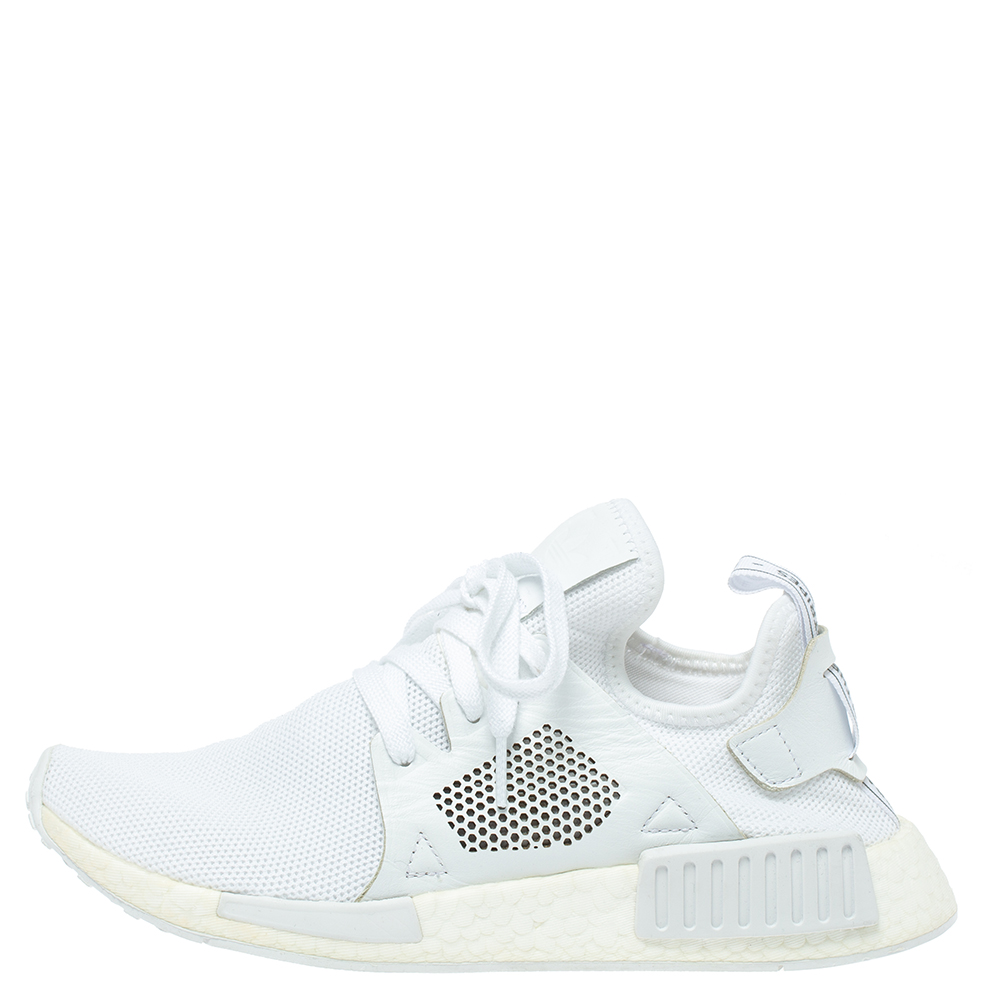 

Adidas White Leather And Fabric NMD XR1 Sneakers Size