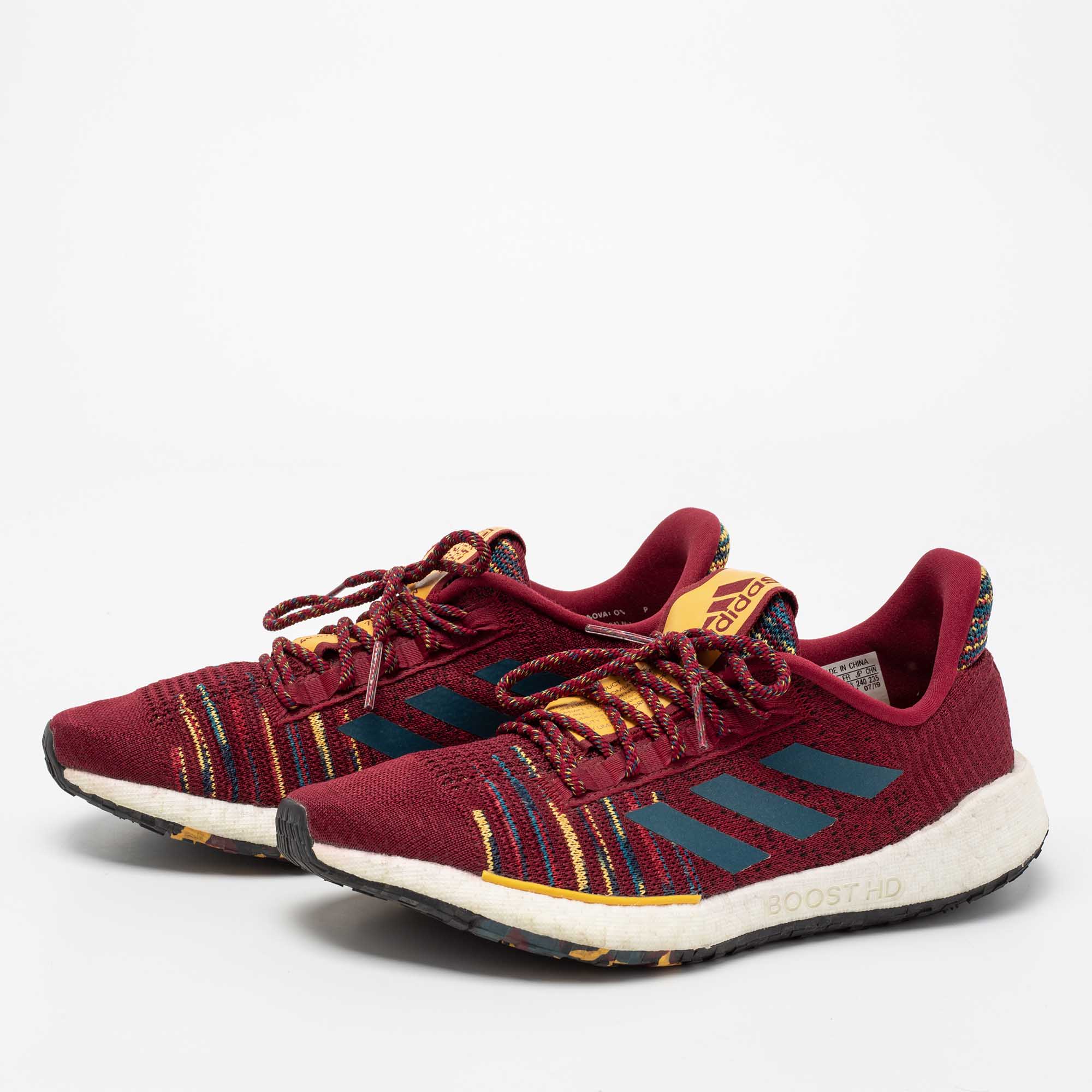

Adidas x Missoni Burgundy Knit Fabric Pulseboost Low-Top Sneakers Size 38 2/3