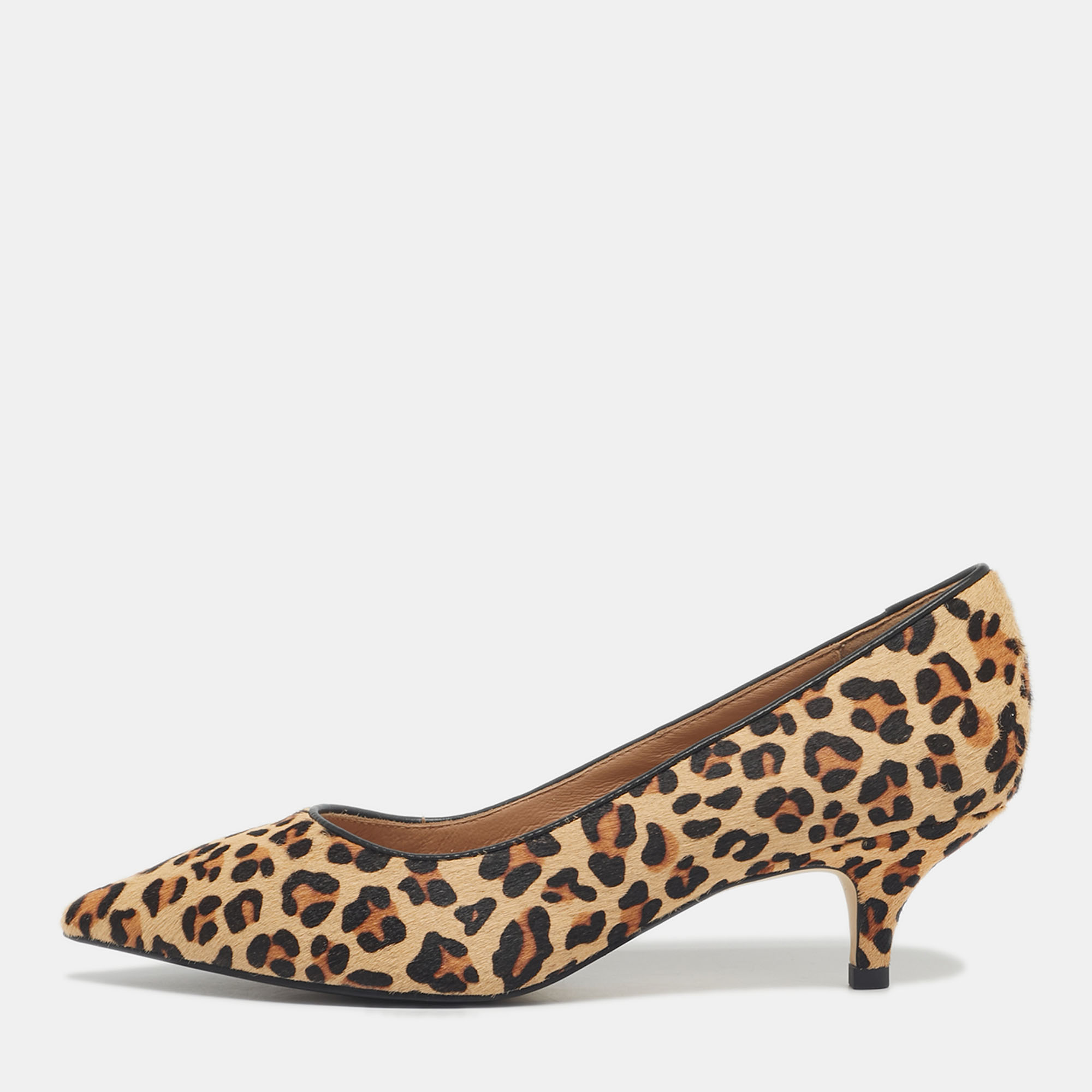Pre-owned Age Of Innocence Brown/beige Calf Hair Pointed Toe Pumps Size 39