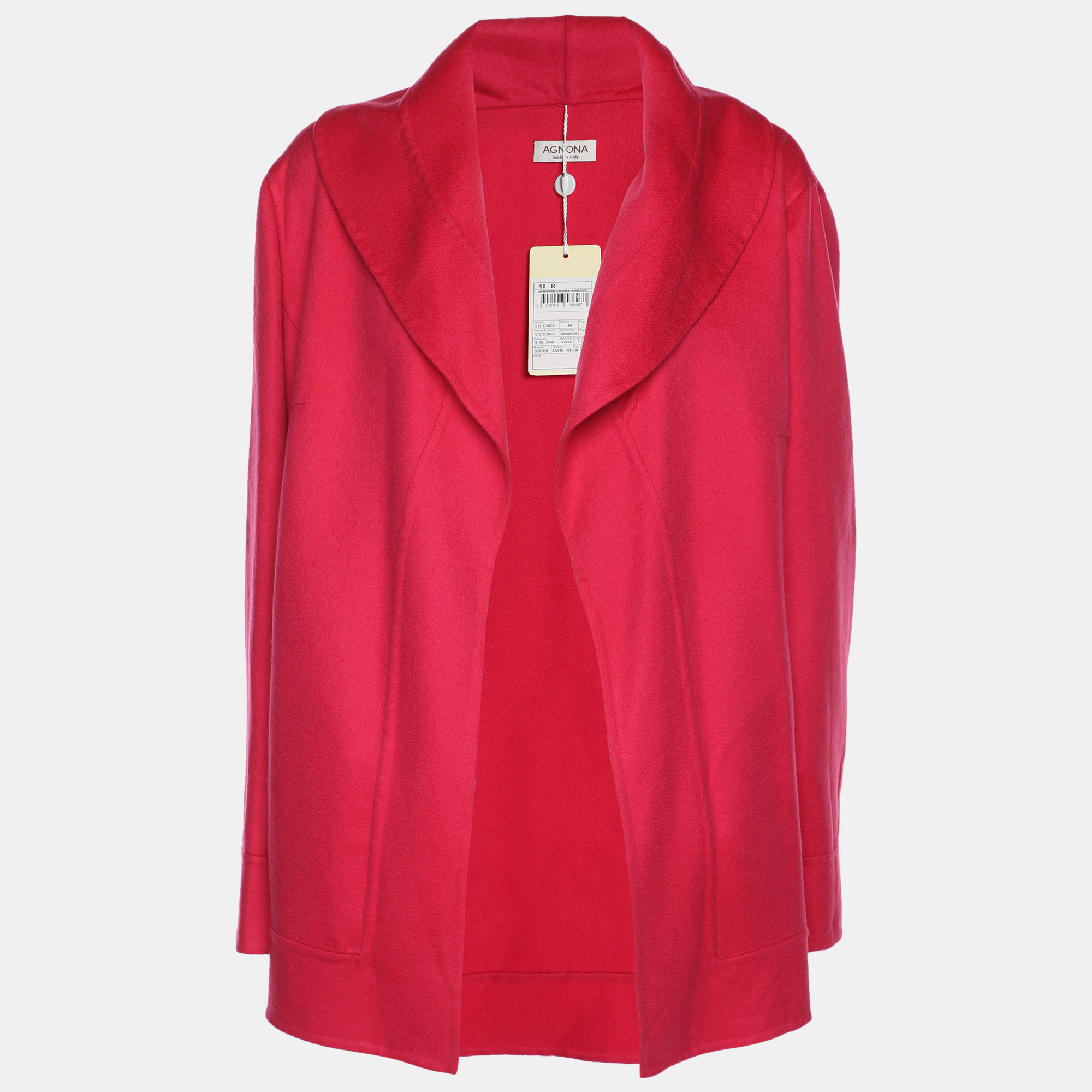 Pre-owned Agnona Pink Cashmere Cardigan Xl