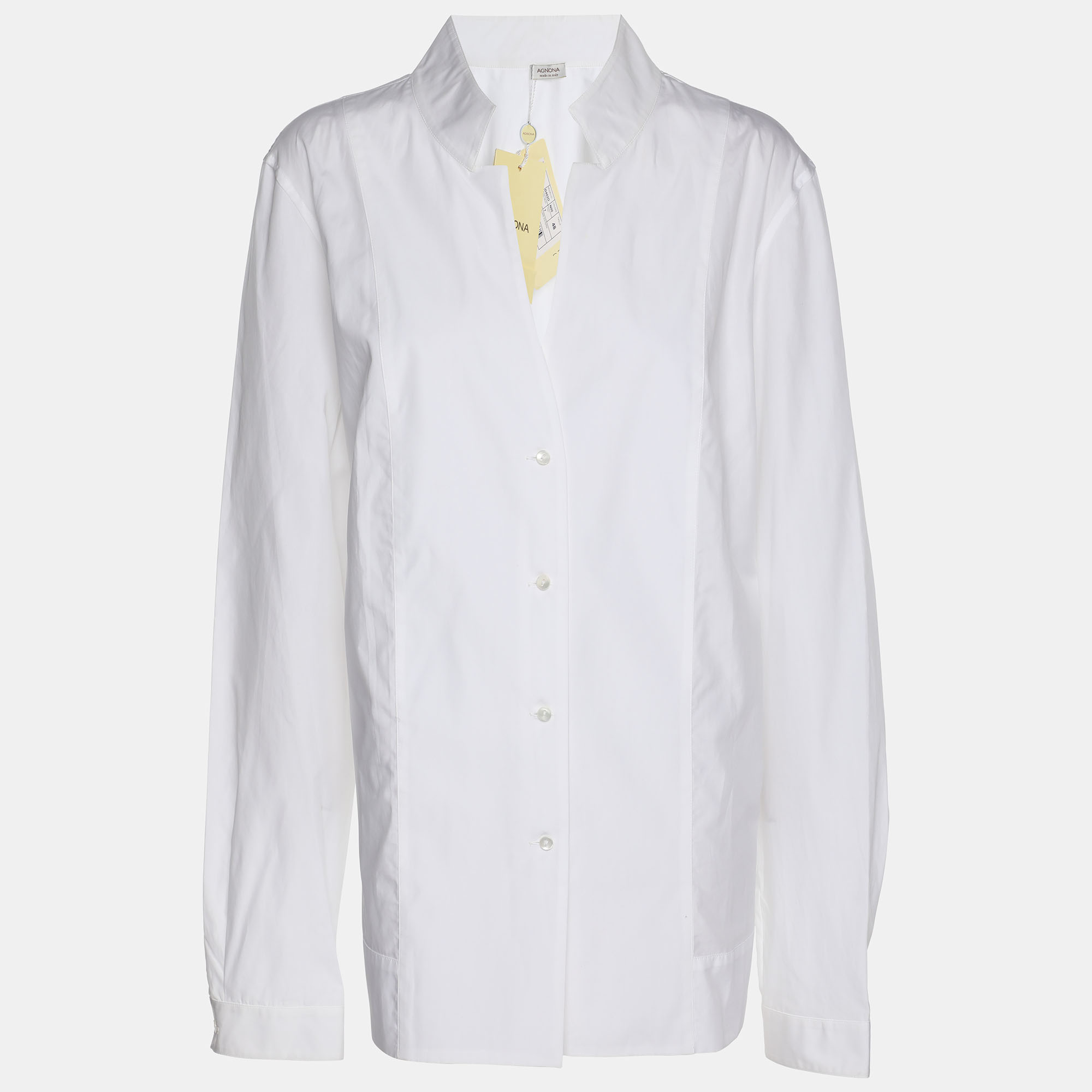 

Agnona White Cotton Button Front Shirt L
