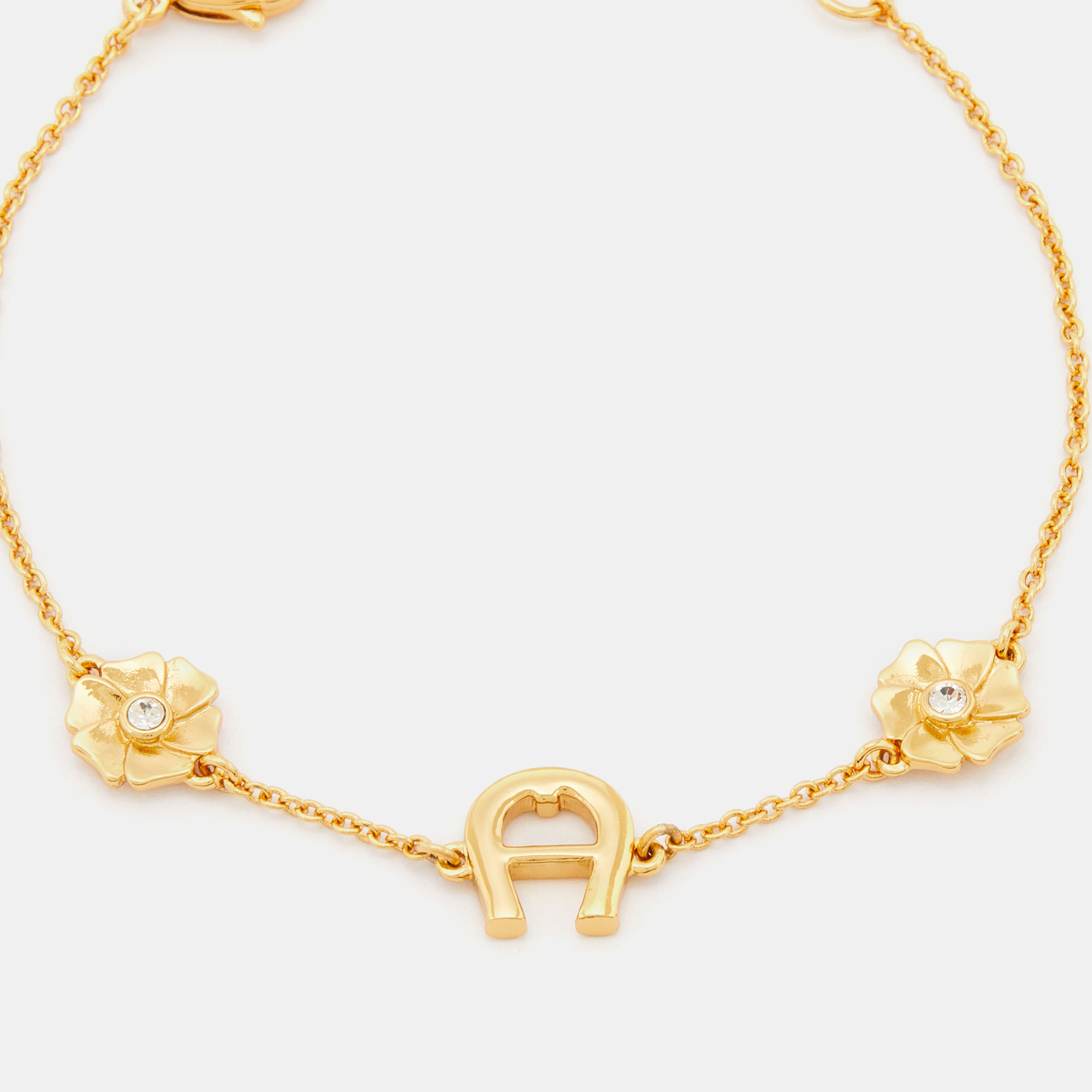 

Aigner Gold Tone Crystal Studded Perugina Charm Bracelet