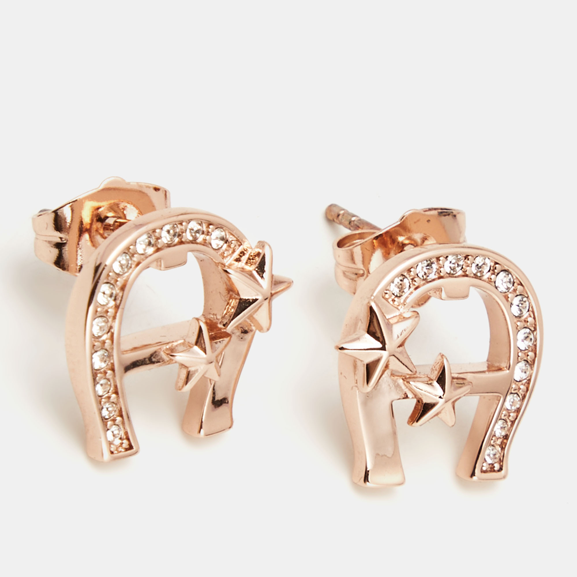 

Aigner Gold Tone Crystal Stud Earrings