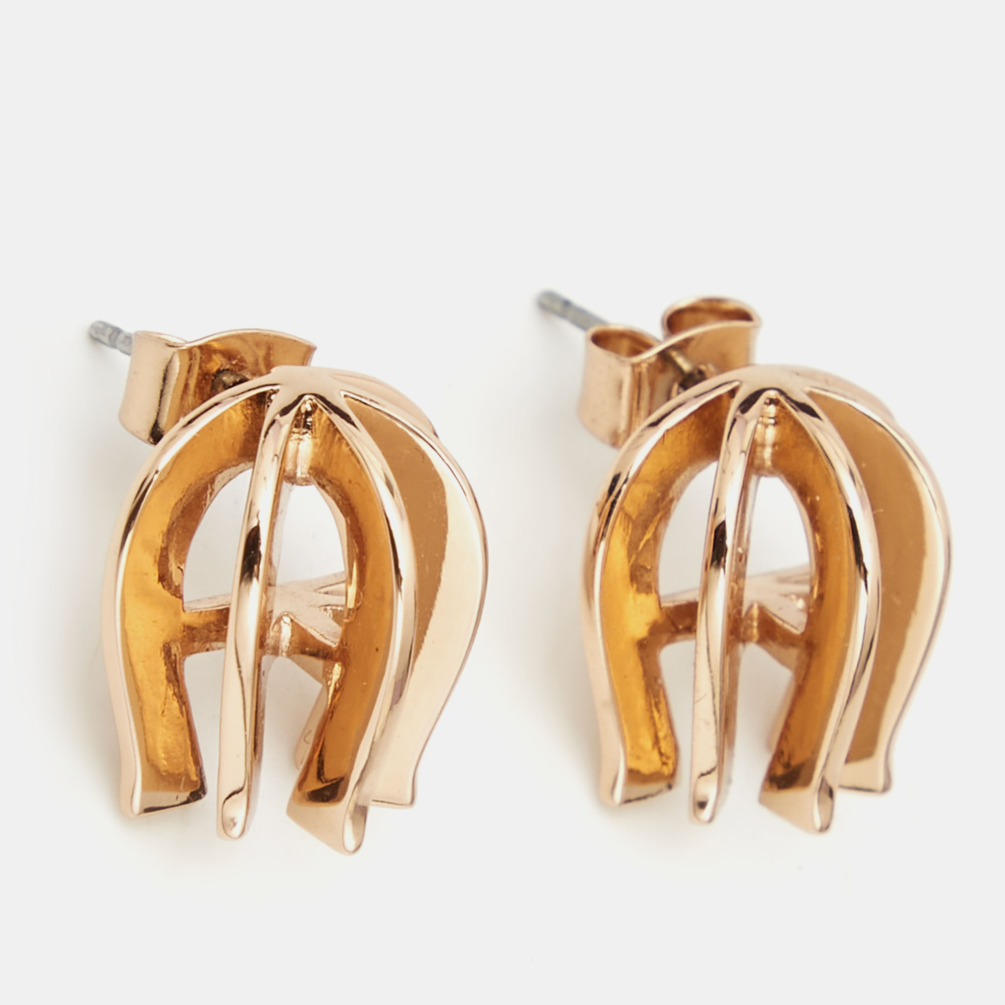 

Aigner 3D A Gold Tone Earrings