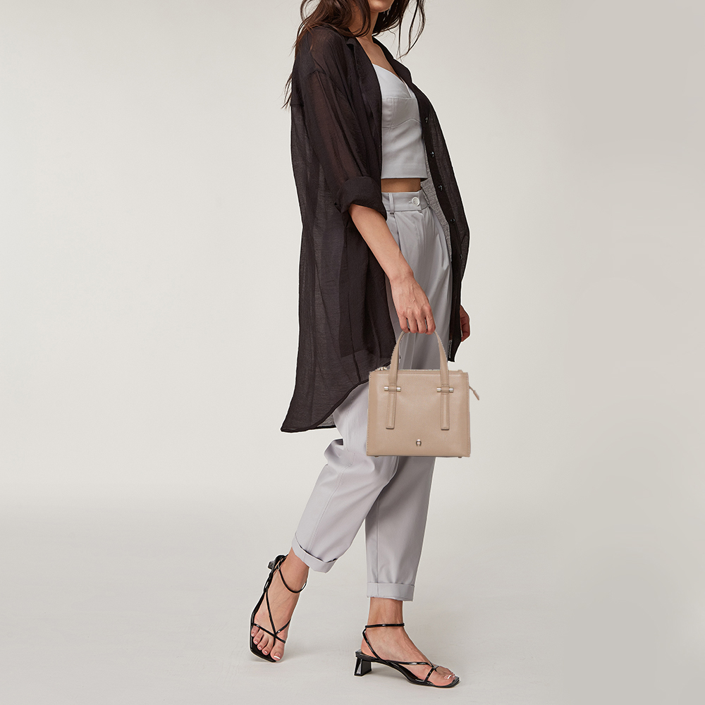 

Aigner Beige Leather Lana City Tote