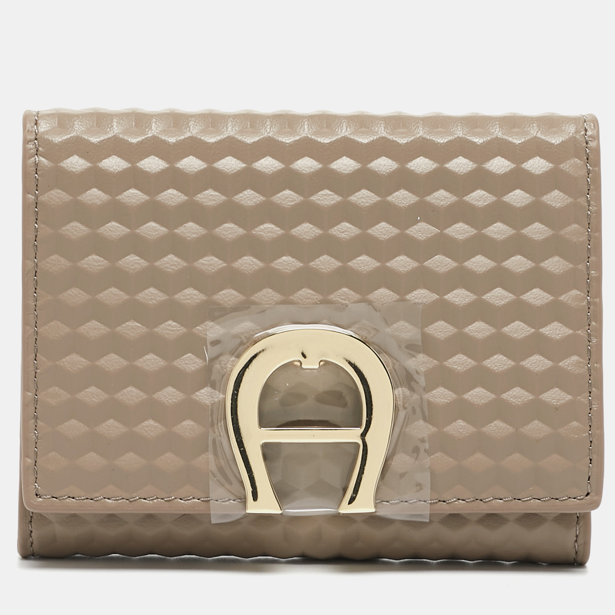 

Aigner Beige Leather Pria Trifold Wallet