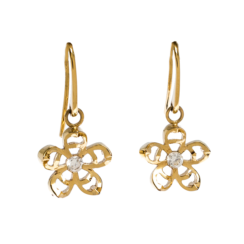 Aigner Gold Tone Hoop Drop Earrings Aigner | The Luxury Closet