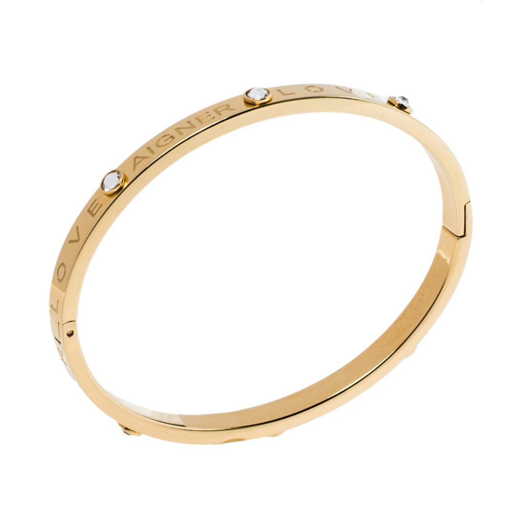 

Aigner Love Crystal Gold Tone Bangle Bracelet