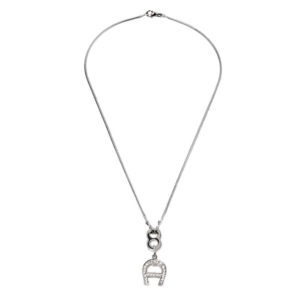 

Aigner Crystal Silver Tone Earrings & Necklace Set