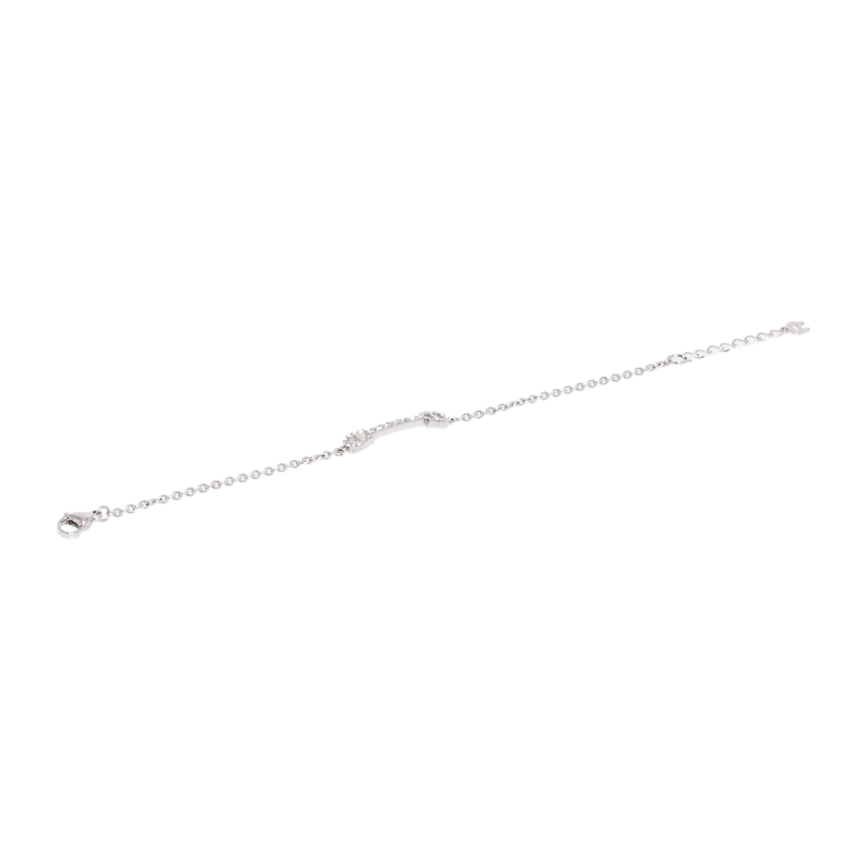

Aigner Crystal Logo Silver Tone Chain Bracelet