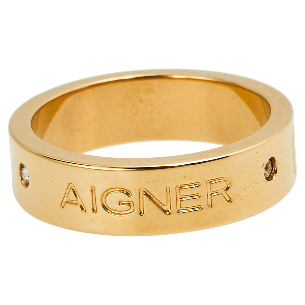 

Aigner Gold Plated Crystal Band Ring Size