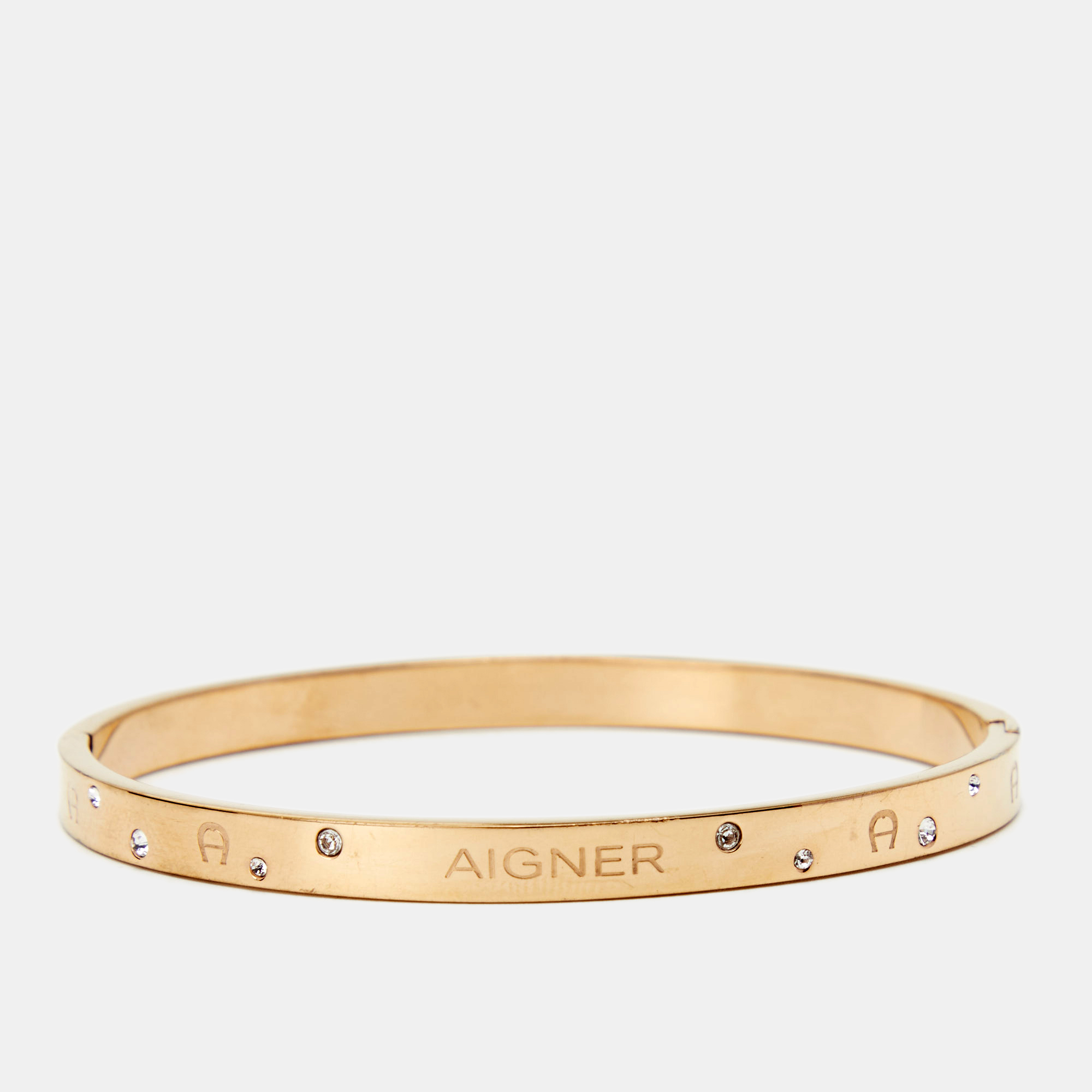 

Aigner Crystal Gold Tone Bangle Bracelet