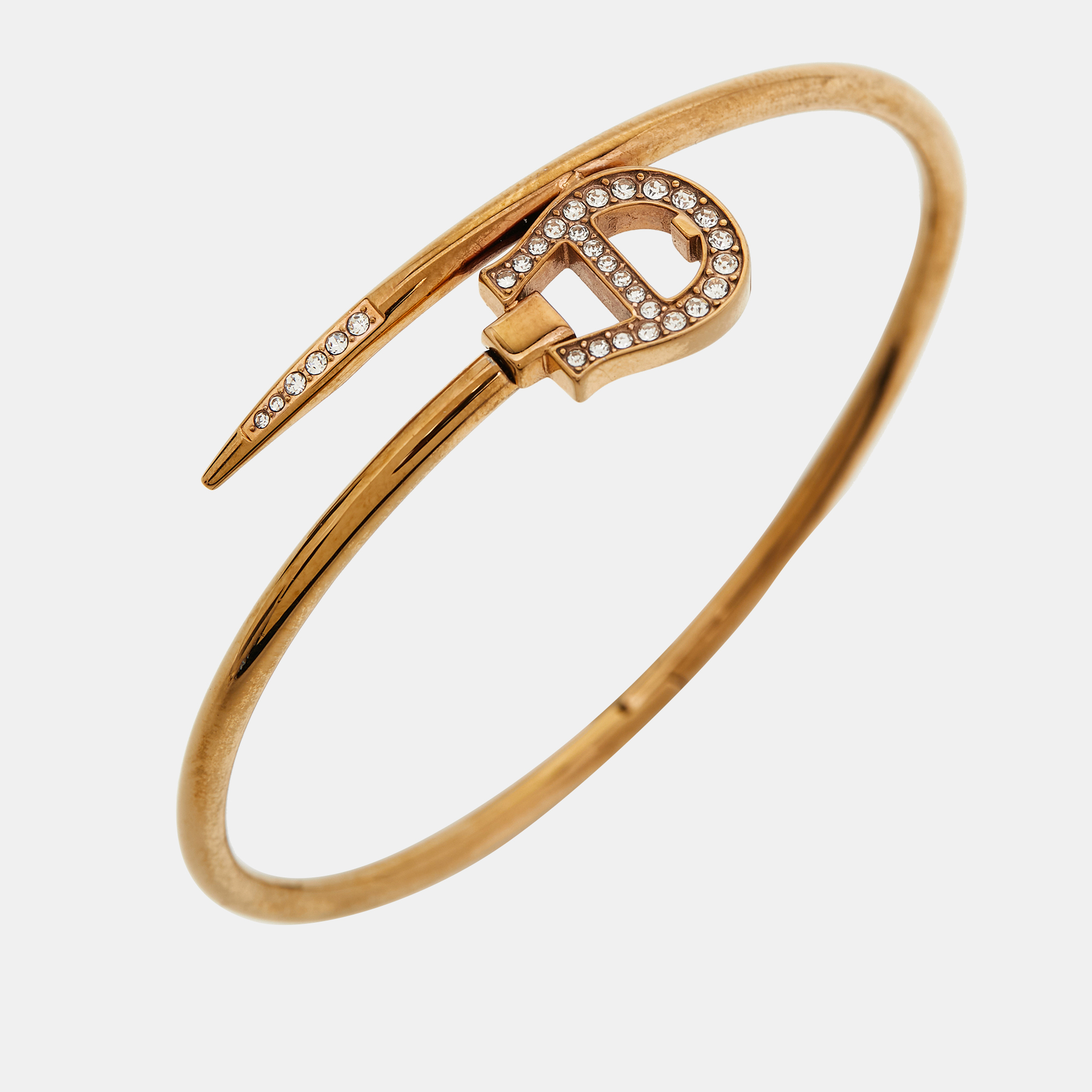 

Aigner Crystal Gold Tone Bangle Bracelet