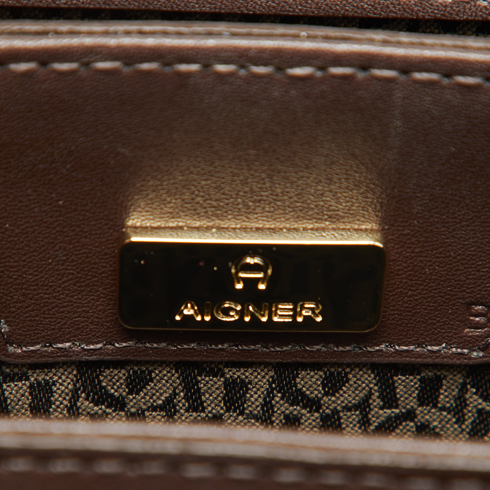Aigner Multicolor Signature Coated Canvas Flap Shoulder Bag 