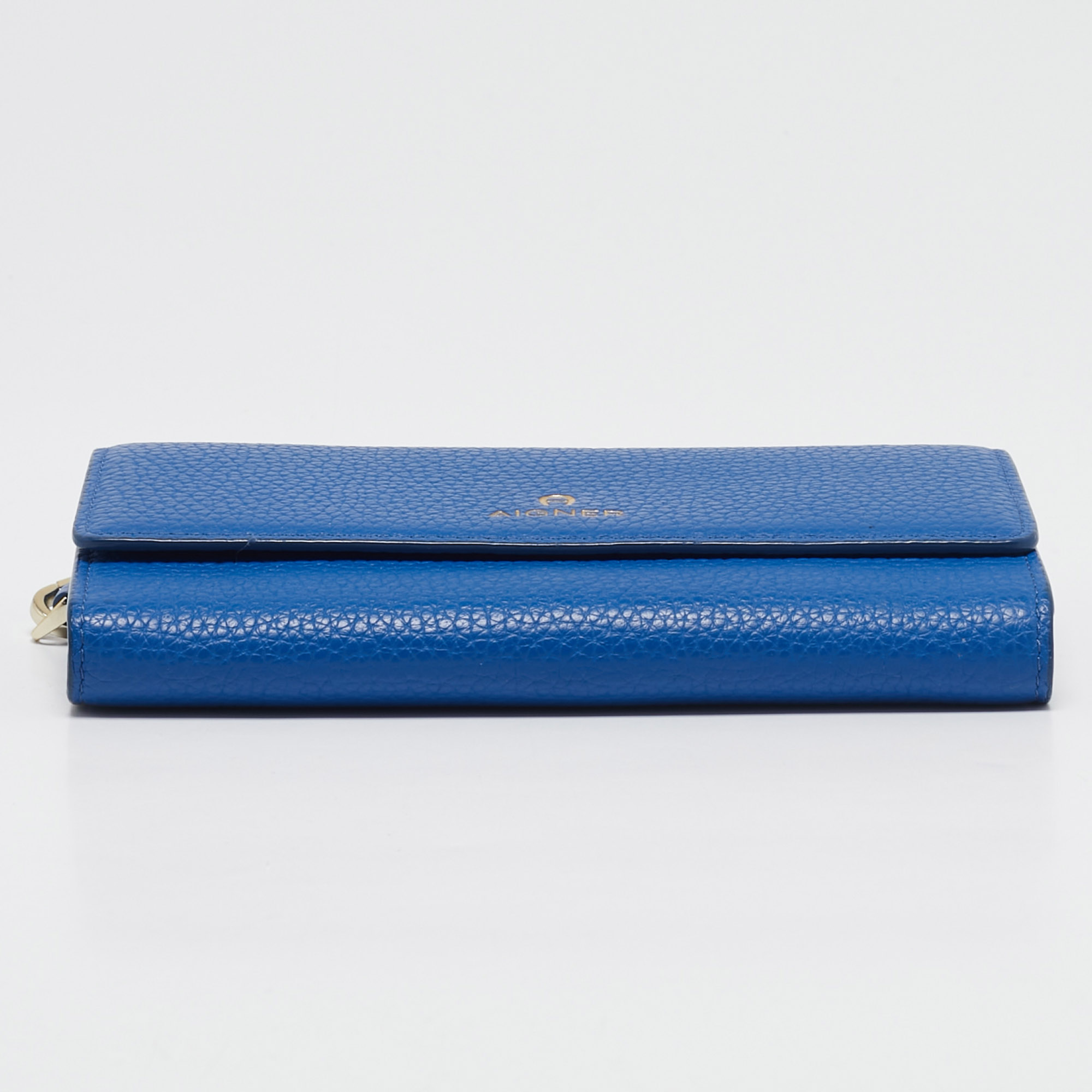 Aigner Blue Leather Wristlet Wallet 