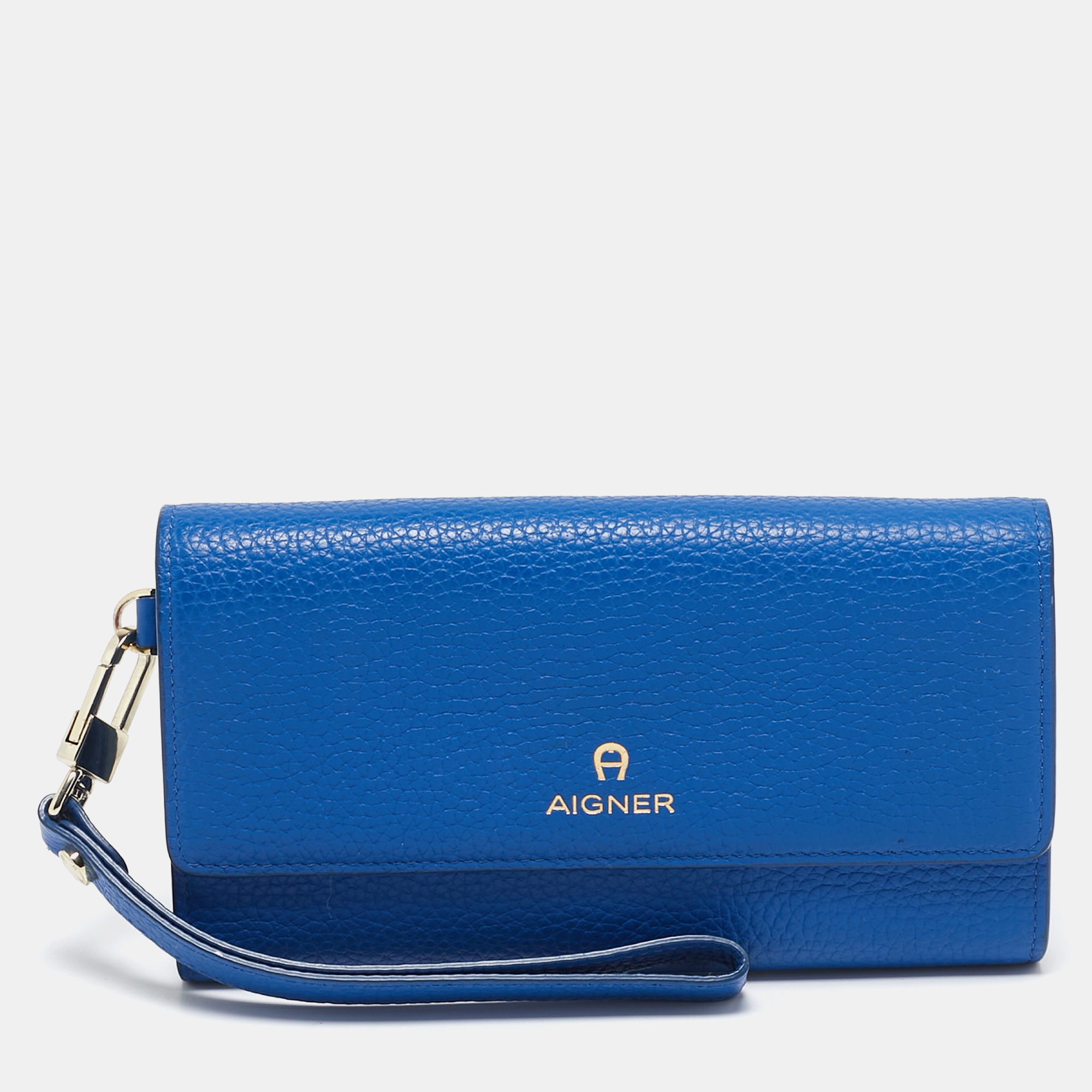 

Aigner Blue Leather Wristlet Wallet