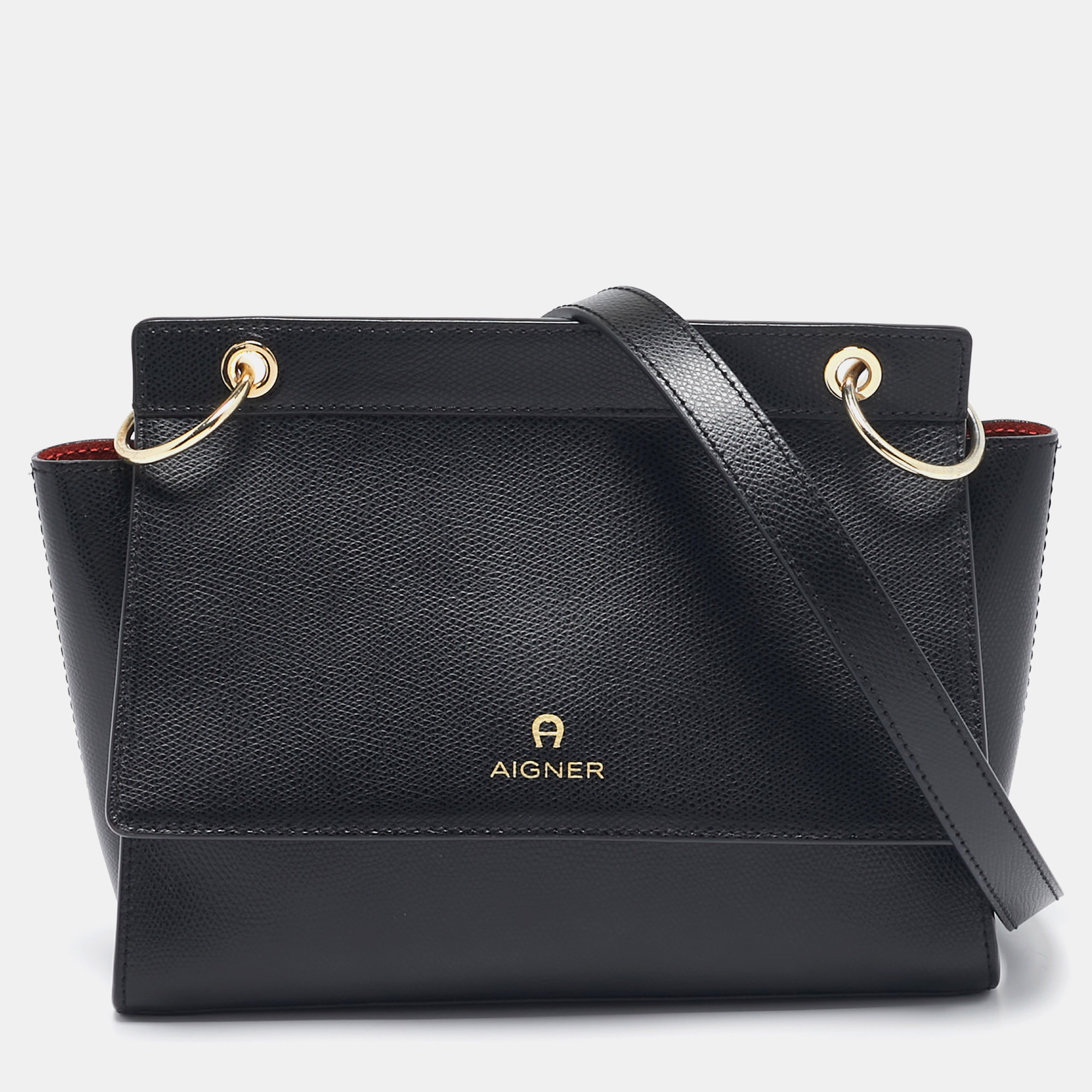 

Aigner Black Leather Mini Carol Shoulder Bag