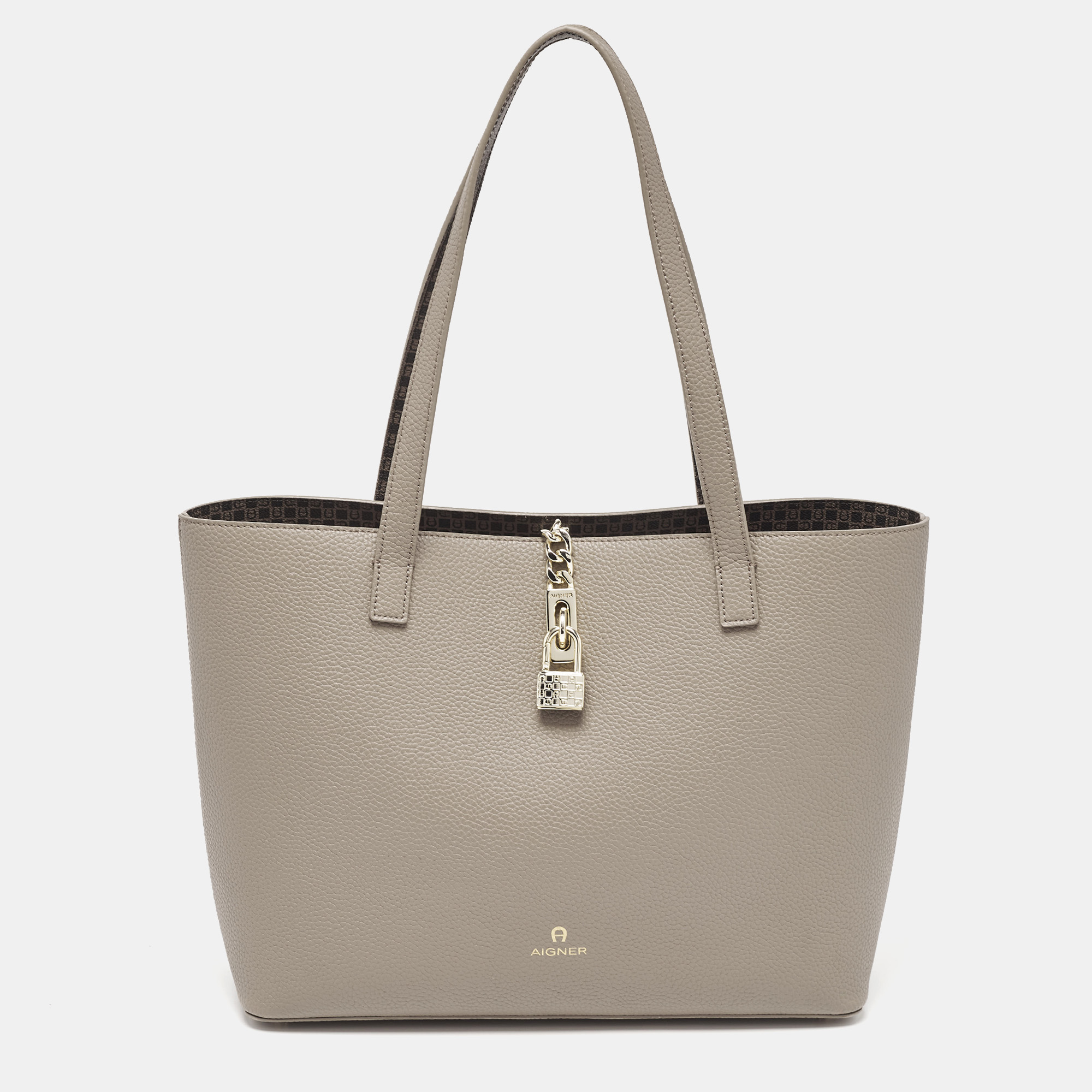 

Aigner Grey Leather Leonie Tote