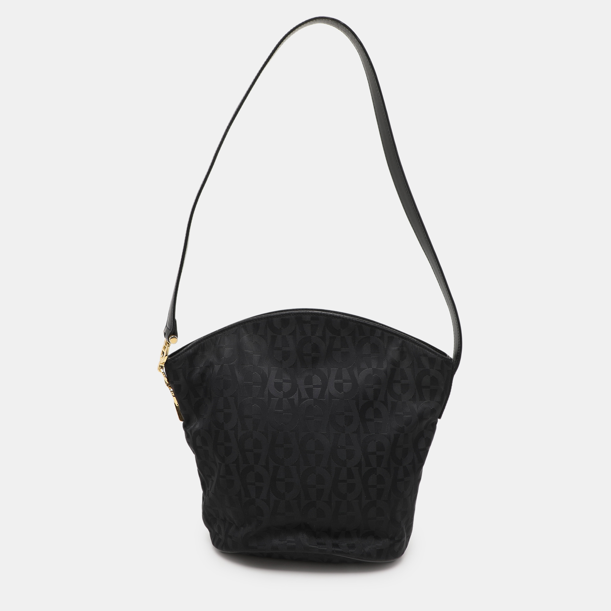 

Aigner Black Signature Canvas And Leather Shoulder Bag