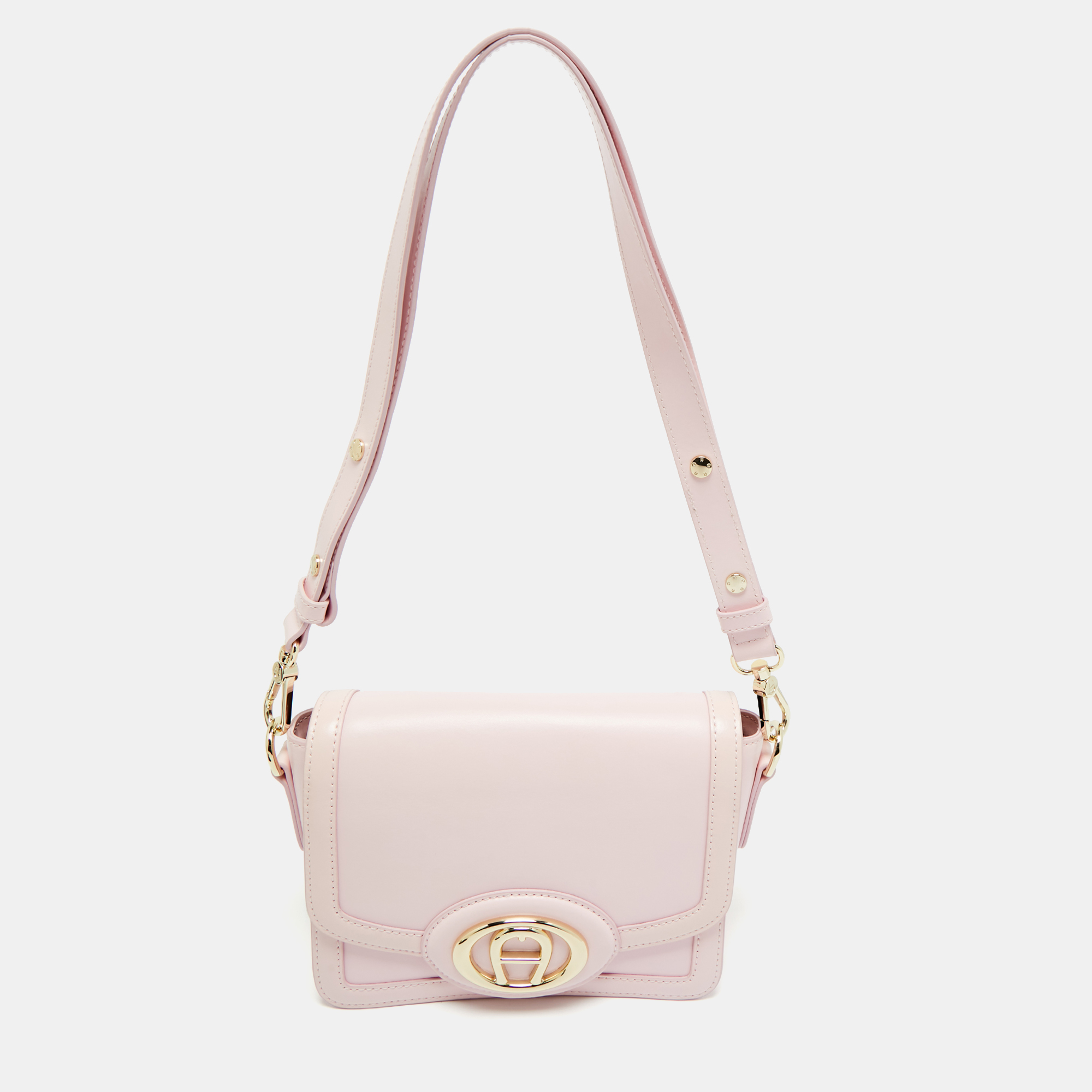 Pre-owned Aigner Light Pink Leather Luisa Shoulder Bag