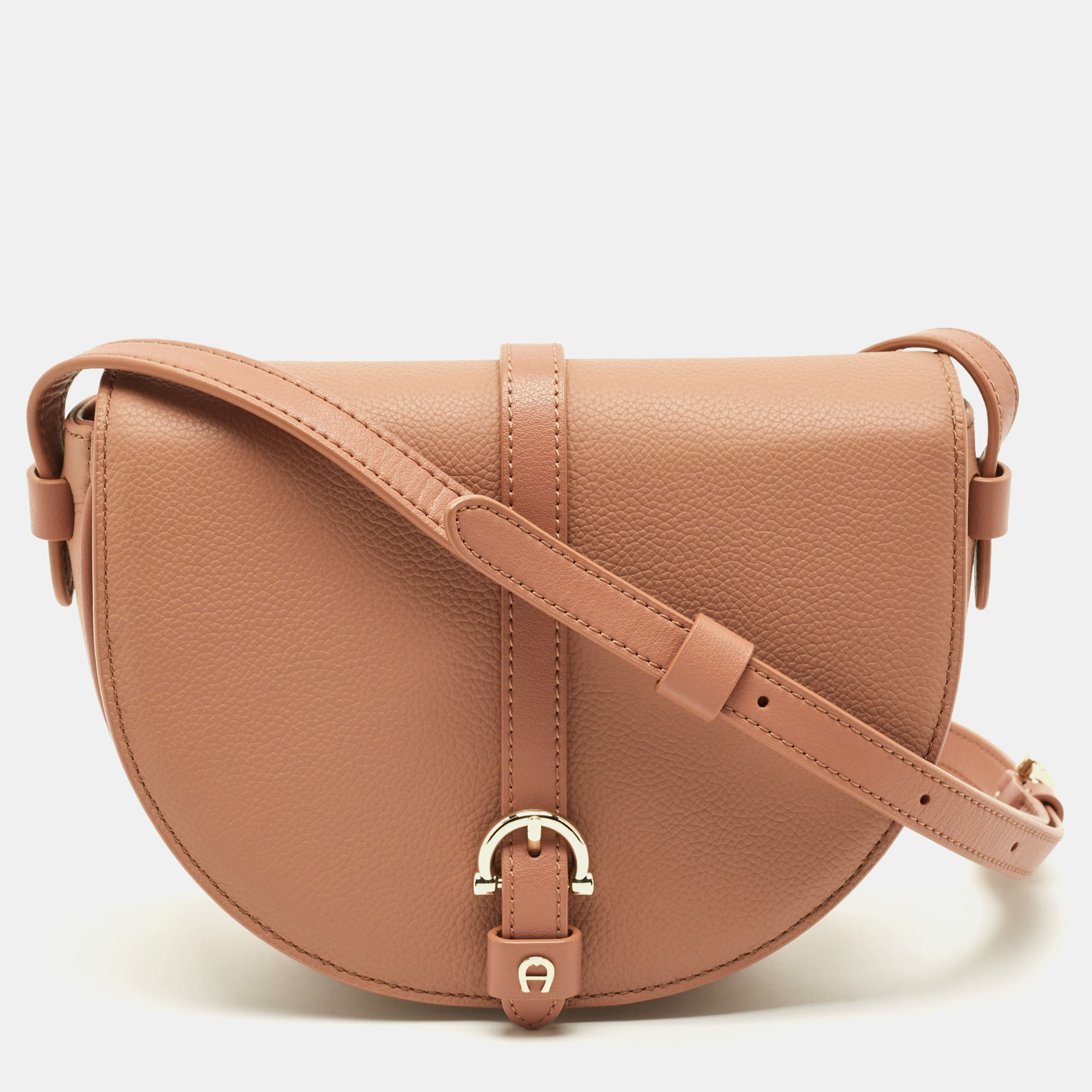 

Aigner Adria Rosy Brown Leather Crossbody Bag